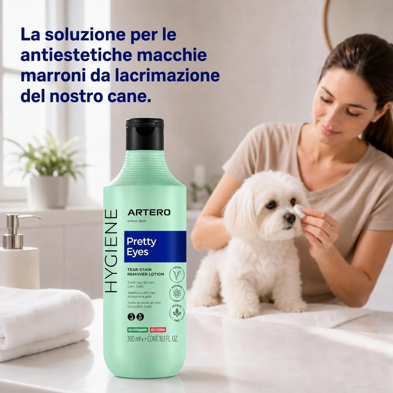 ARTERO Pretty Eyes – Detergente e Cura Professionale per Occhi di Cani e Gatti – Rimuove Lacrime, Croste e Sporco – Formula Delicata e Sicura – 300 ml - immagine 8