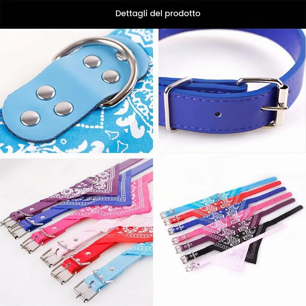 Newtensina Bandana del cane del cane di modo Collare del cane del collare del ragazzo Bandana del cotone del Bandana mezzo con il collare per i cani - immagine 6