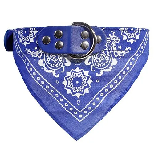 Newtensina Collare bandana alla moda per cani da ragazzo, taglia media, bandana, con collare per cani, blu scuro, M - immagine 1