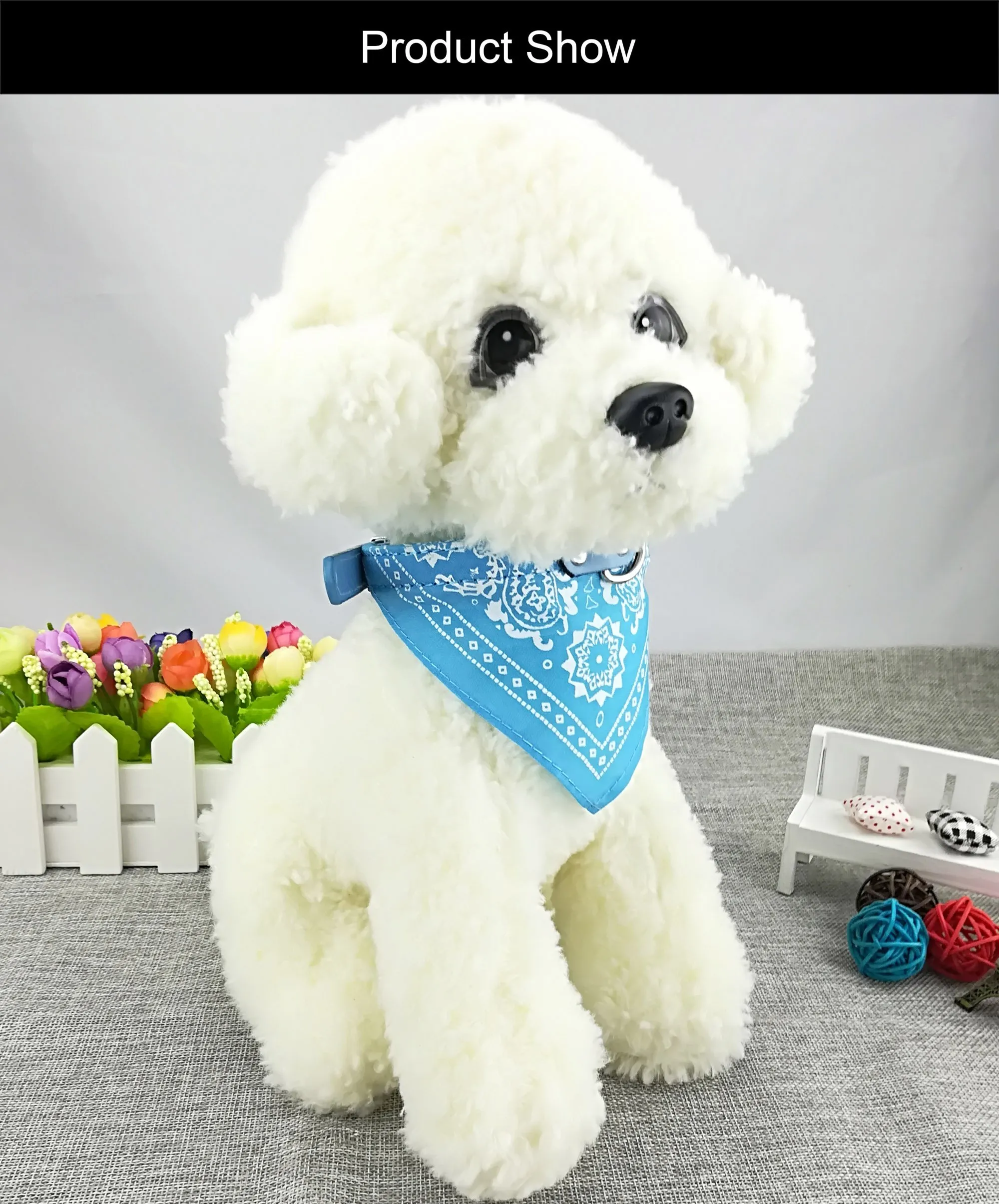 Newtensina Bandana per cani alla moda Collare per cani Boy Medium Bandana Puppy Bandana con collare per cani - Azzurro - M - immagine 2