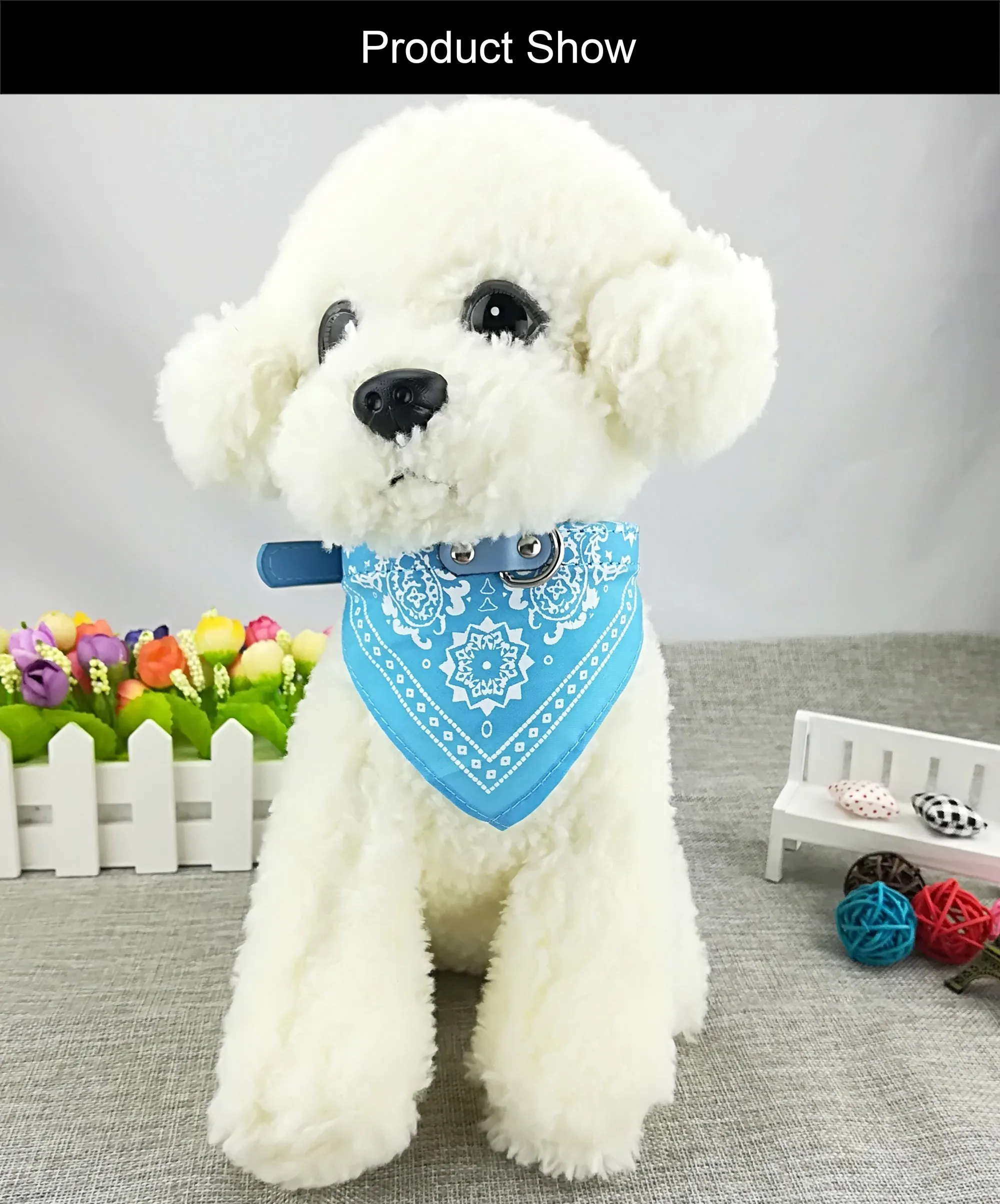 Newtensina Bandana per cani alla moda Collare per cani Boy Medium Bandana Puppy Bandana con collare per cani - Azzurro - M - immagine 3