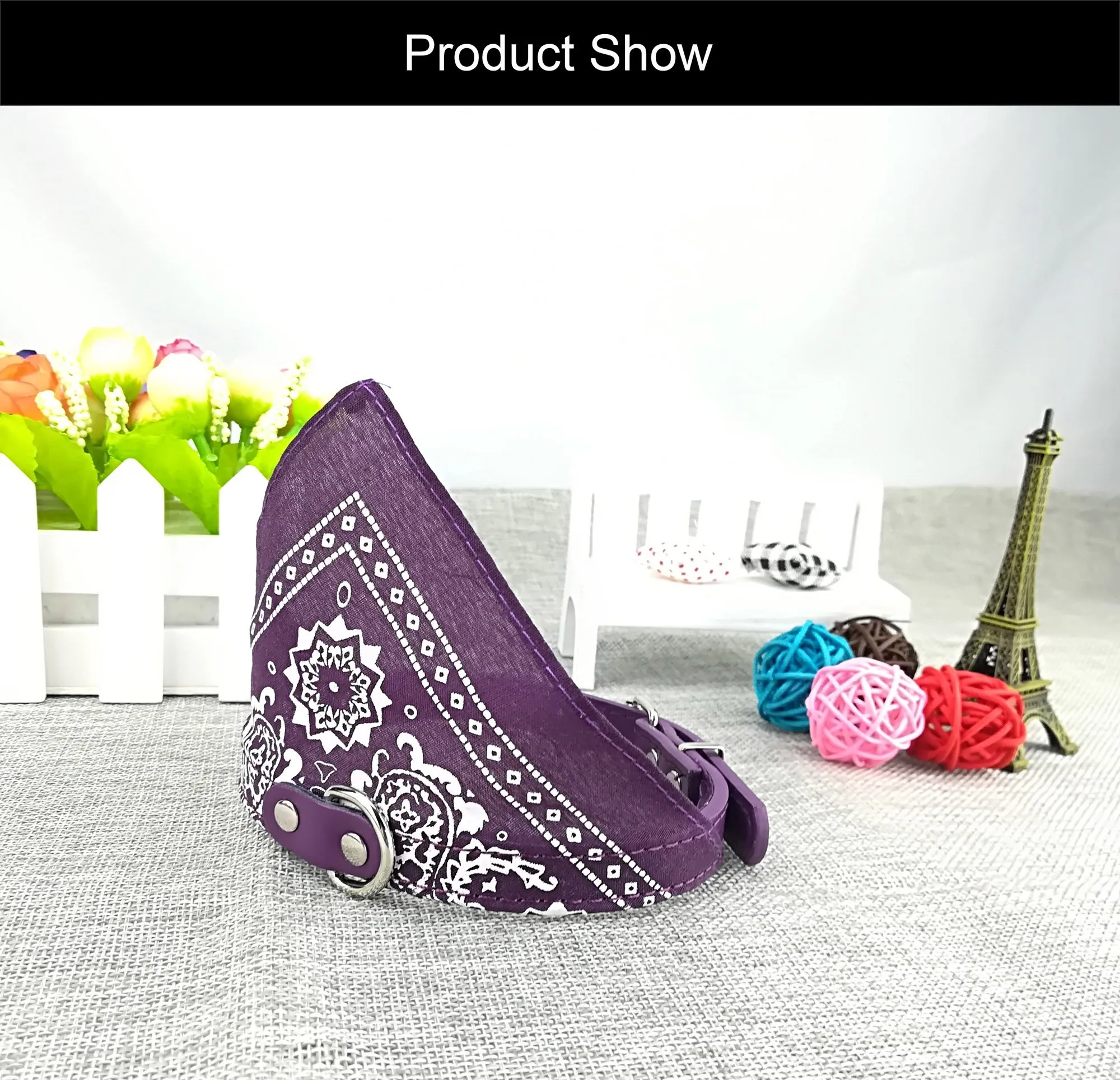 Newtensina Collare bandana per cani alla moda con collare per cani - viola - XXL - immagine 4