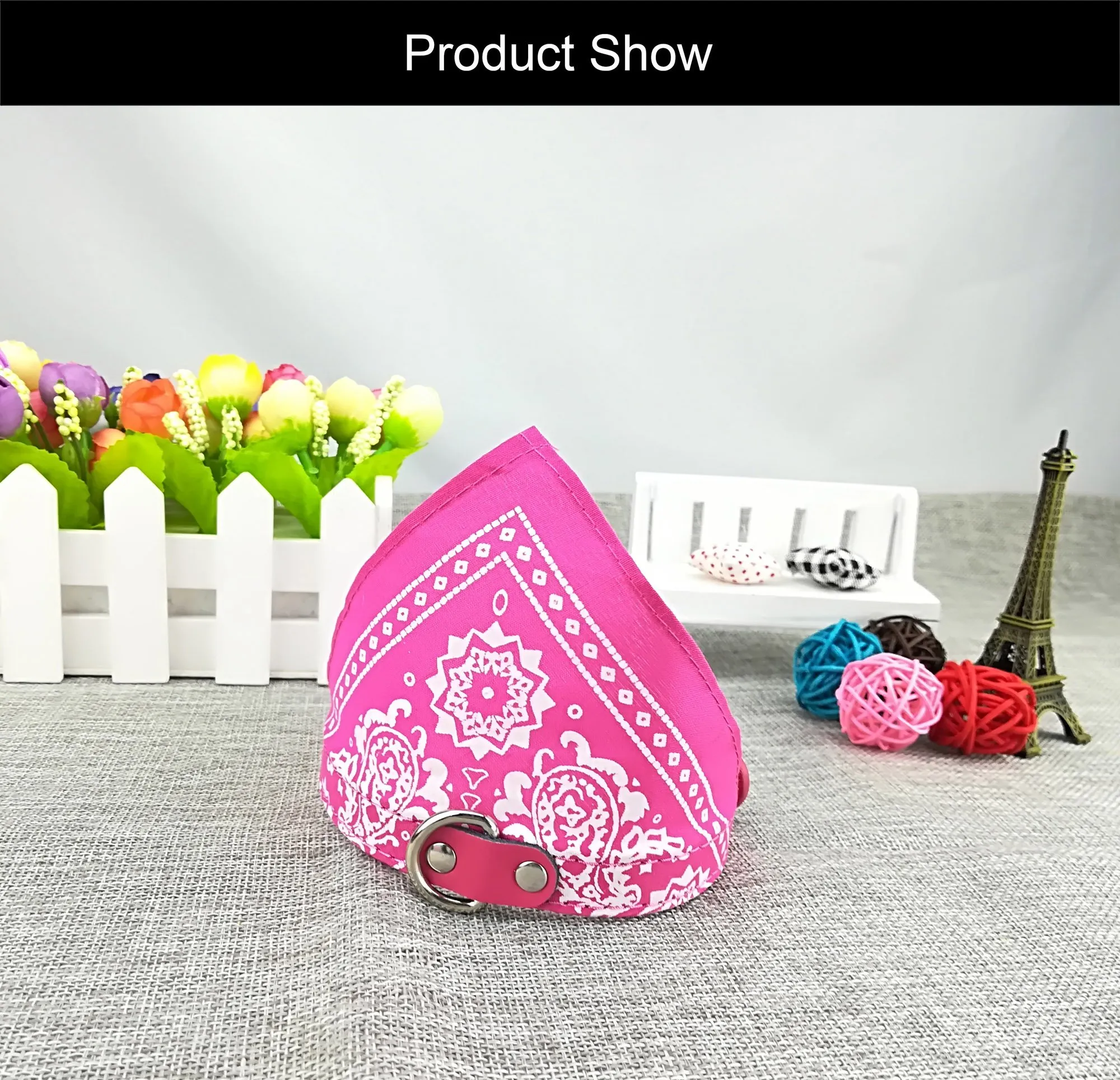 Newtensina Collare bandana per cani alla moda con collare per cani - rosa - XL - immagine 4