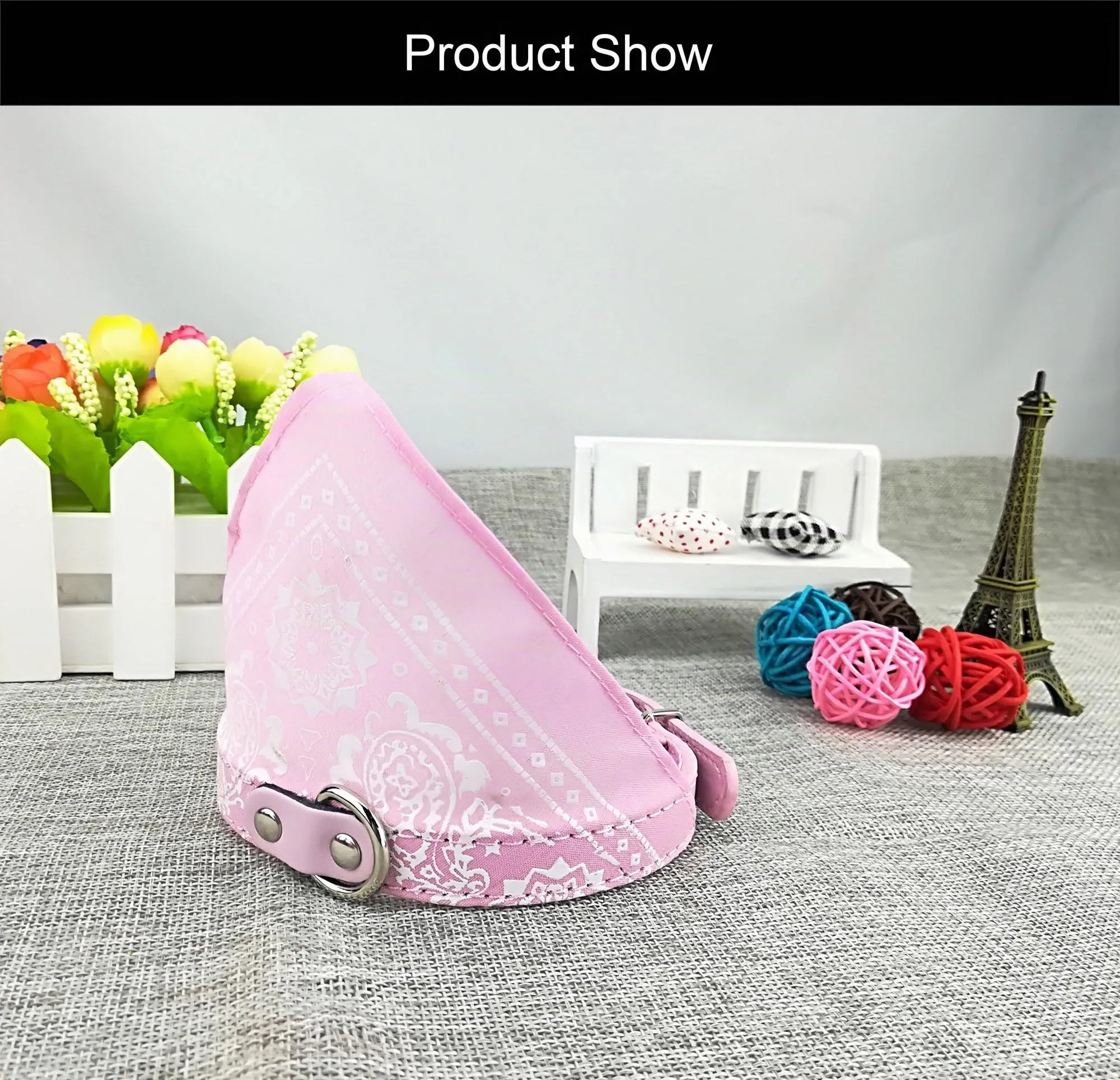 Newtensina Collare bandana per cani alla moda con collare per cani - rosa - M - immagine 4