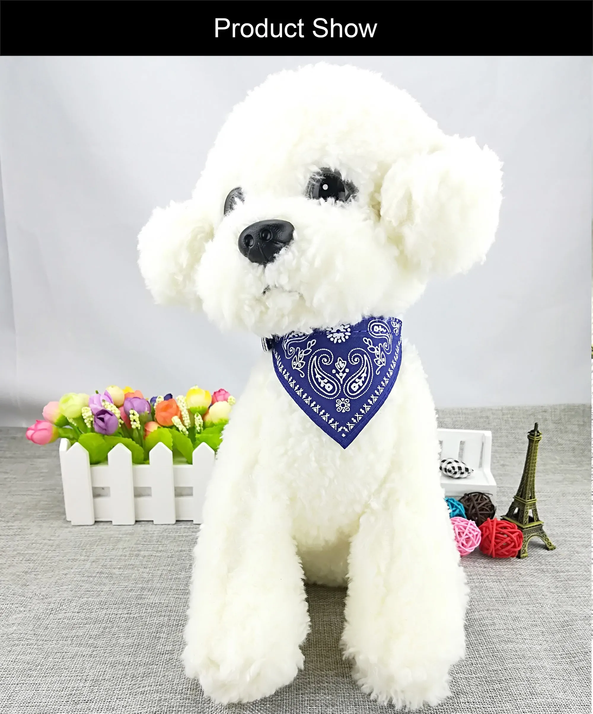 Newtensina Collare bandana per cani alla moda, misura M, bandana con collare per cani, colore blu scuro, XXL - immagine 3