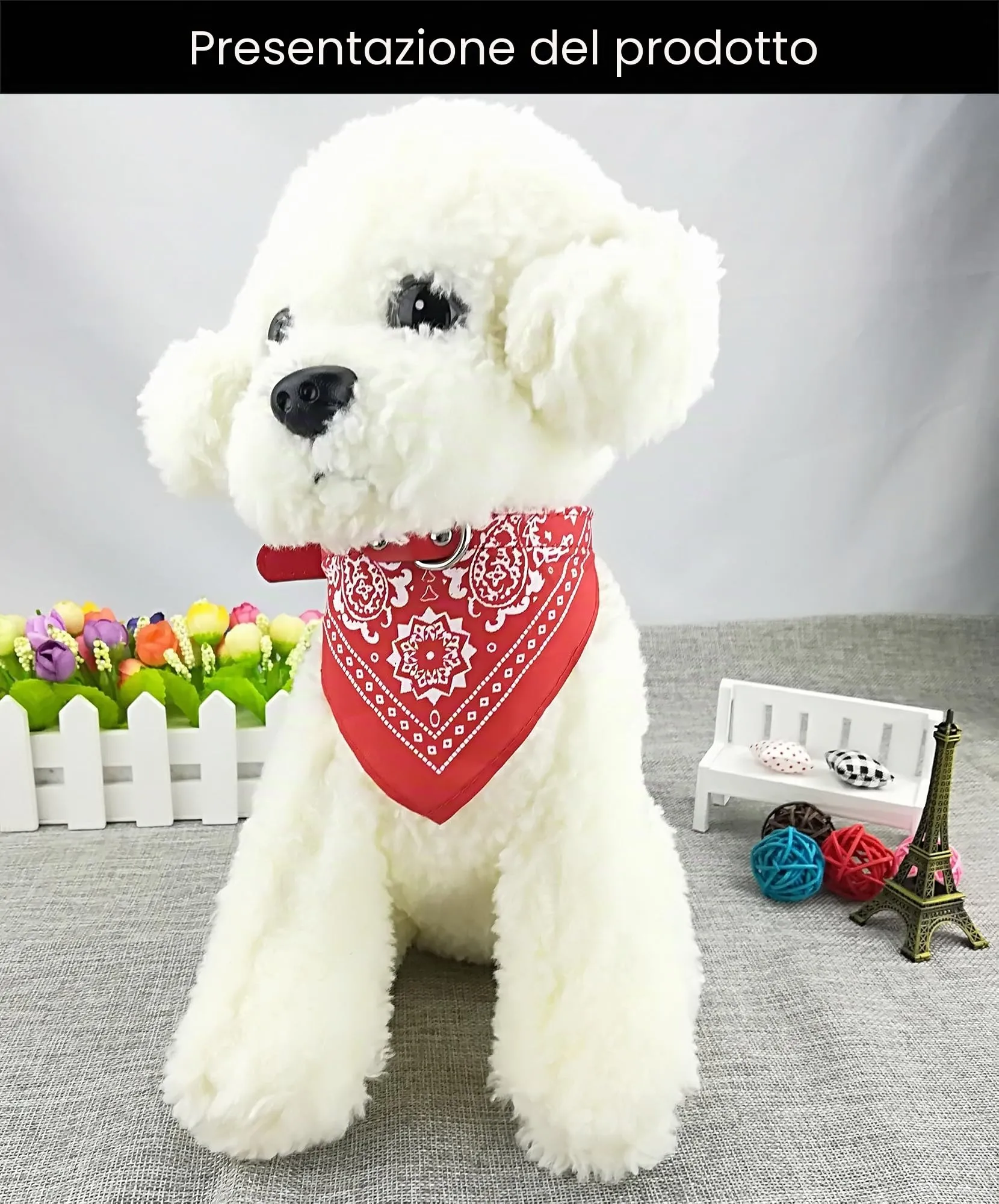 Newtensina Collare bandana per cani alla moda con collare per cani - rosso - XXL - immagine 3