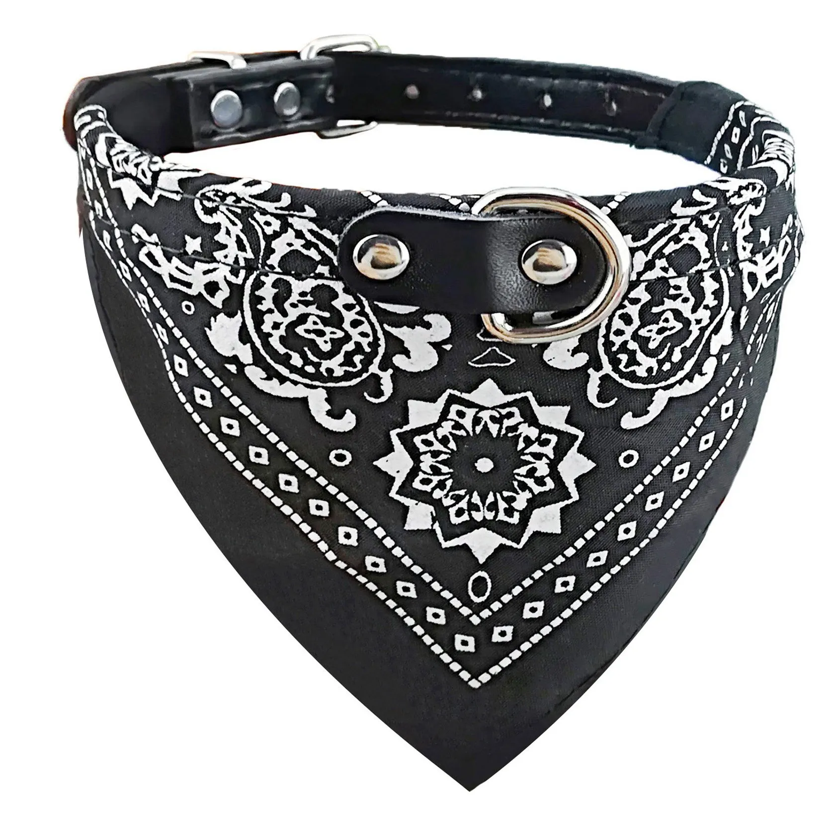 Newtensina Collare bandana per cani alla moda con collare per cani, colore nero, XXL - immagine 1