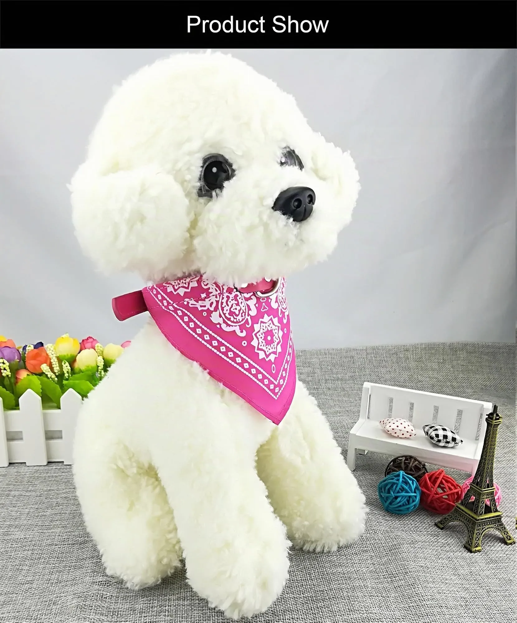 Newtensina Collare bandana per cani alla moda con collare per cani - rosa - M - immagine 2