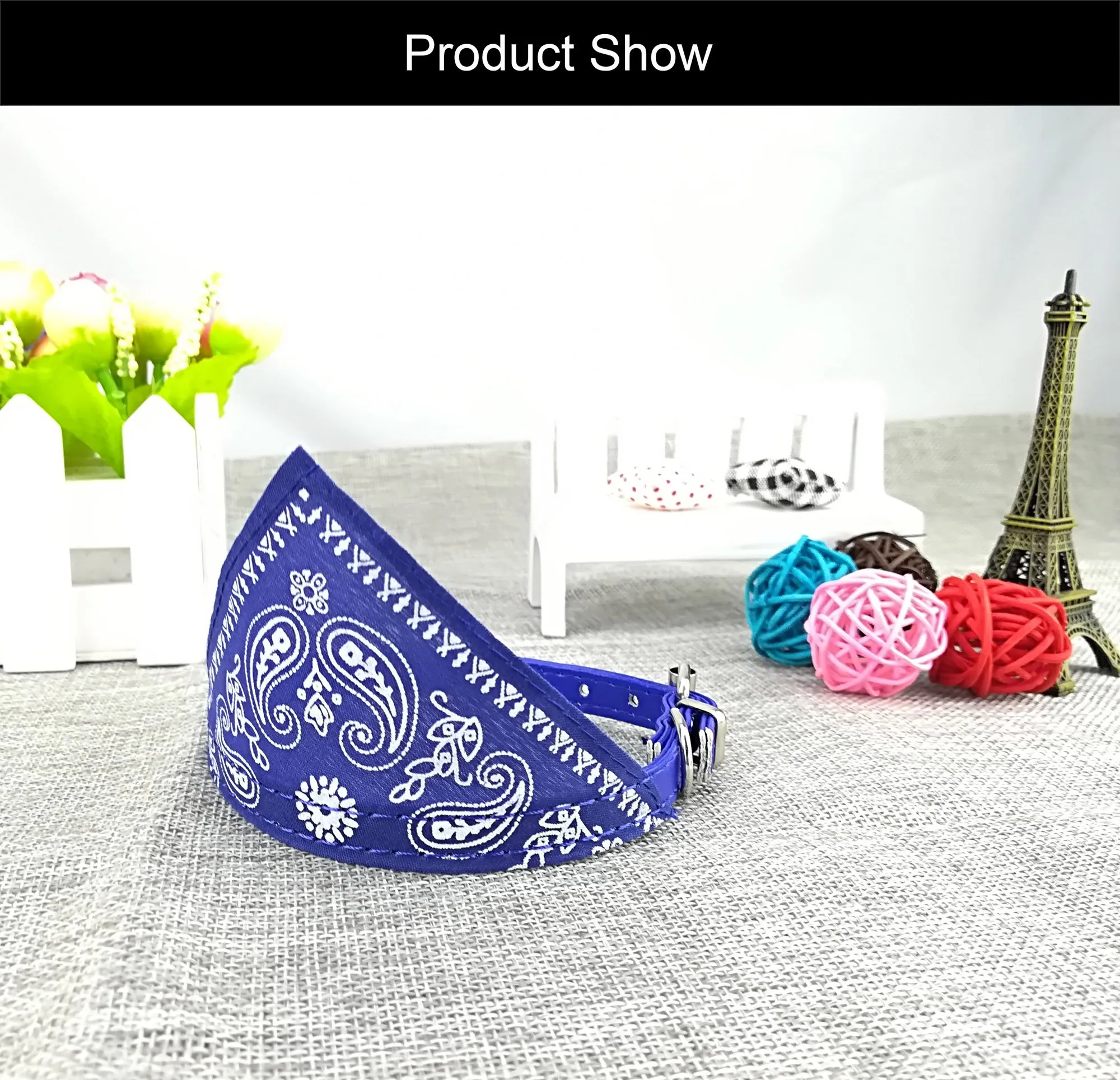 Newtensina Bandana del cane del cane di modo Collare del cane del collare del ragazzo Bandana del cotone del Bandana mezzo con il collare per i cani - immagine 4