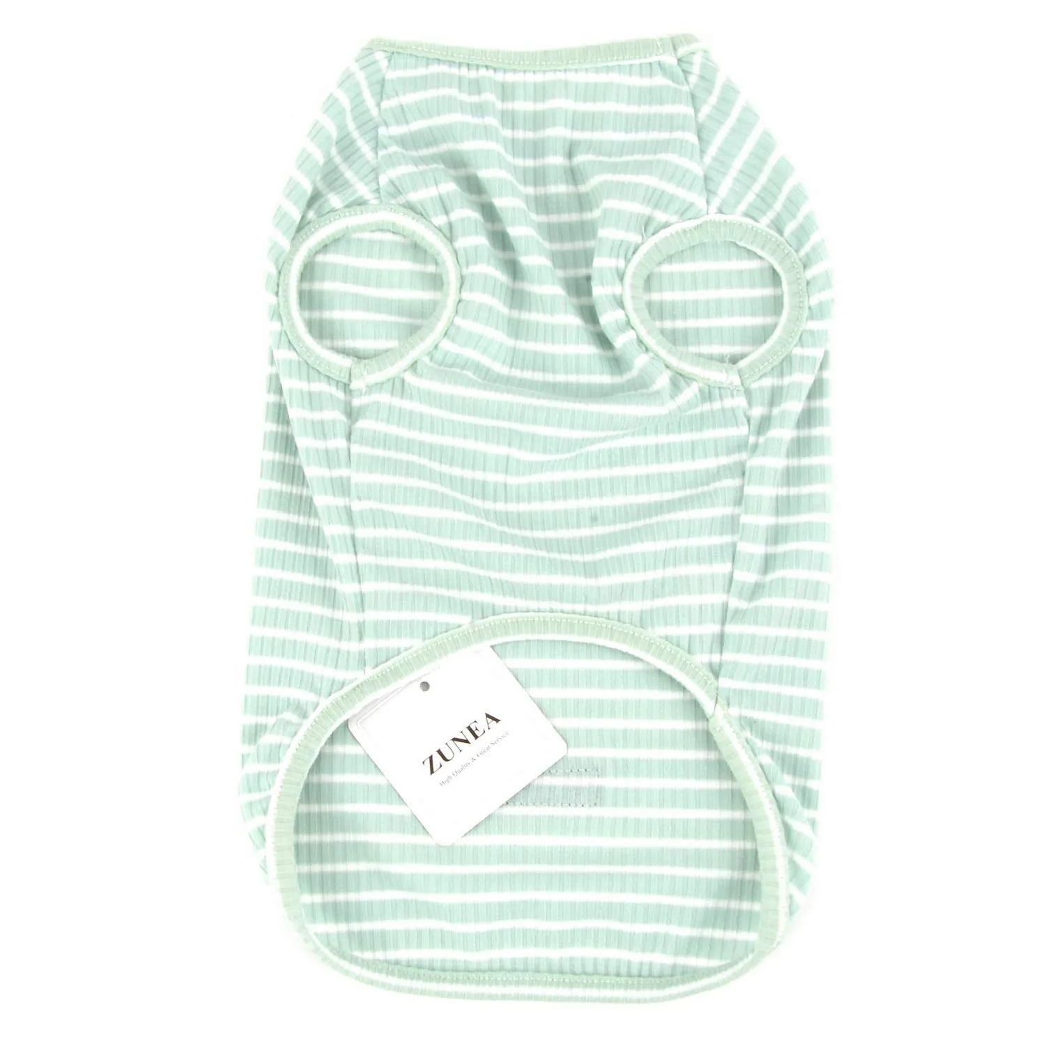 Zunea Maglietta per Cani Piccola Taglia Estate Cuccioli Canottiera in Morbido Cotone Canottiera a Righe Fresco Abbigliamento per Gatti Chihuahua e Animali Domestici Verde XL - immagine 4