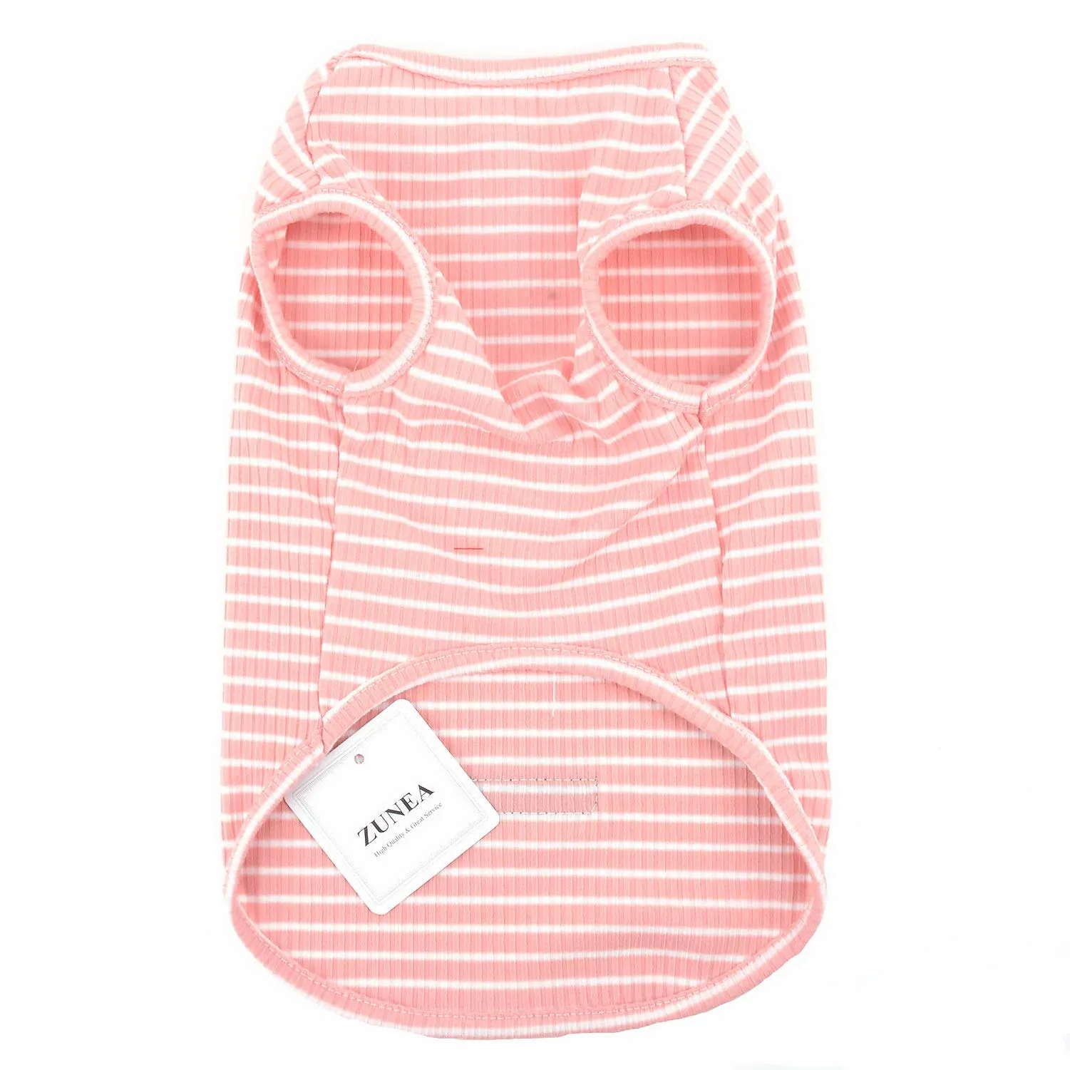 Zunea Maglietta per Cani Piccola Taglia Estate Cuccioli Canottiera in Morbido Cotone Canottiera a Righe Fresco Abbigliamento per Gatti Chihuahua e Animali Domestici Rosa S - immagine 4