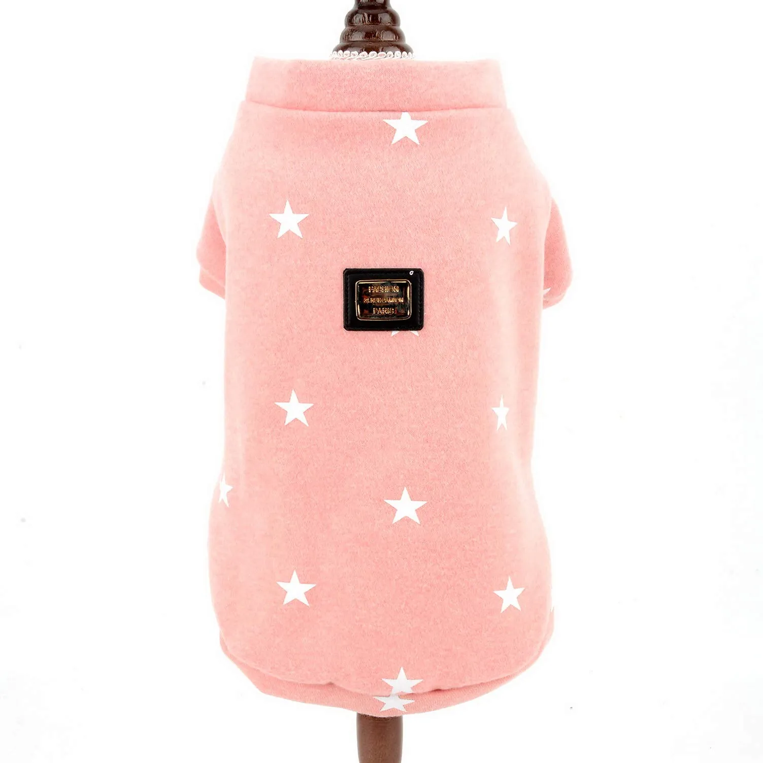 SMALLLEE_LUCKY_STORE - Felpa in pile con stampa a stella per cani di piccola taglia gatti ragazzo ragazza morbido caldo invernale cuccioli chihuahua Yorkie vestiti,rosa XL - immagine 1