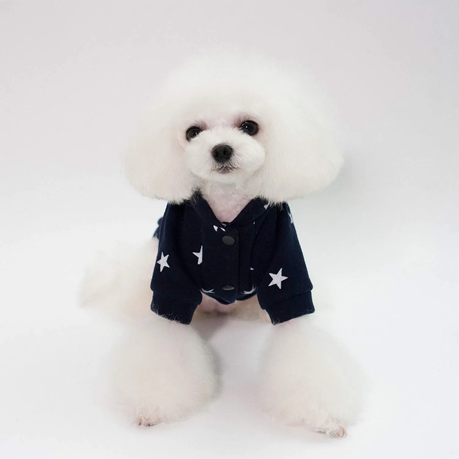 SMALLLEE_LUCKY_STORE - Felpa in pile con stampa a stella per cani di piccola taglia gatti ragazzo ragazza morbido caldo invernale cuccioli chihuahua Yorkie vestiti,blu scuro XXL - immagine 3