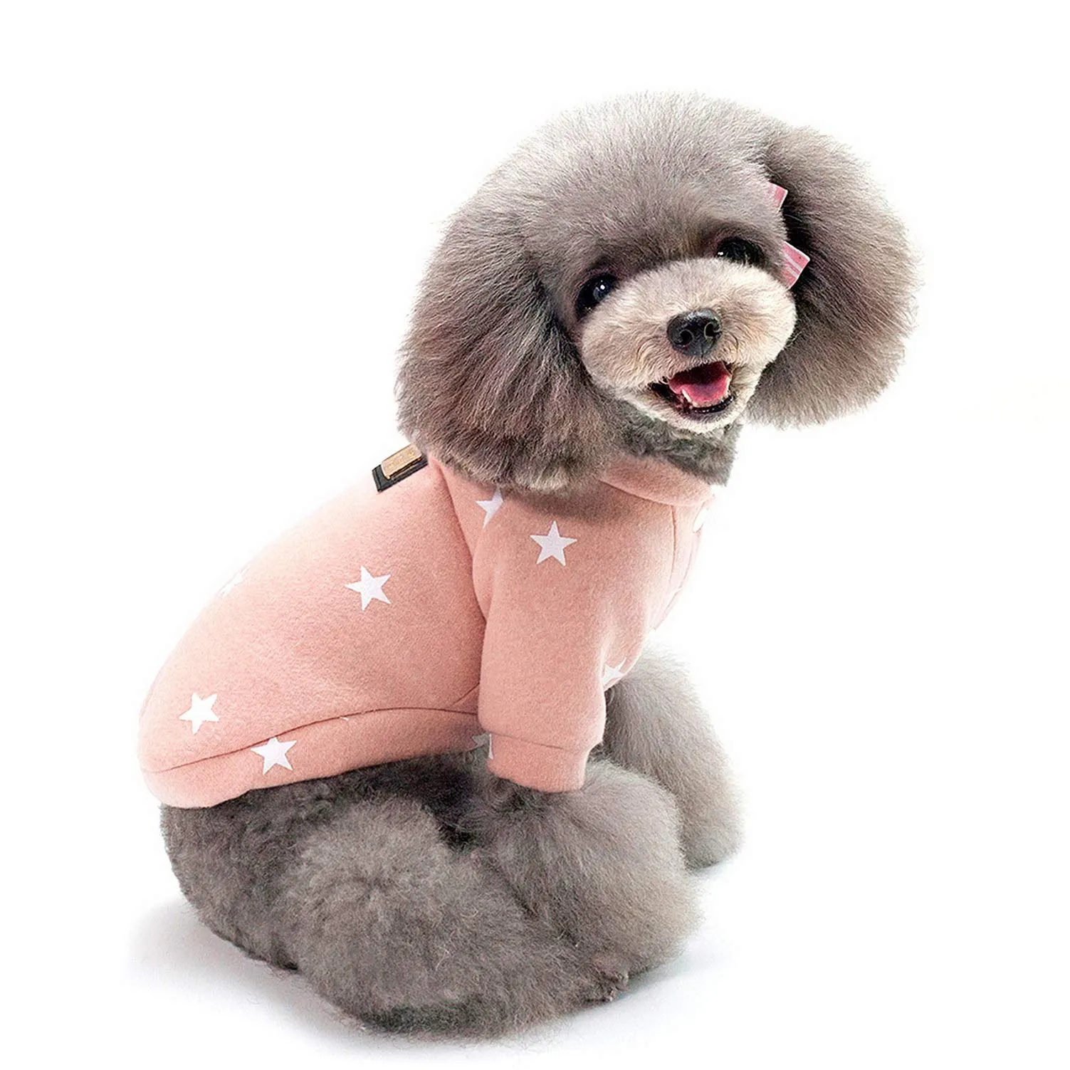 SMALLLEE_LUCKY_STORE - Felpa in pile con stampa a stella per cani di piccola taglia gatti ragazzo ragazza morbido caldo invernale cuccioli chihuahua Yorkie vestiti,rosa XXL - immagine 4