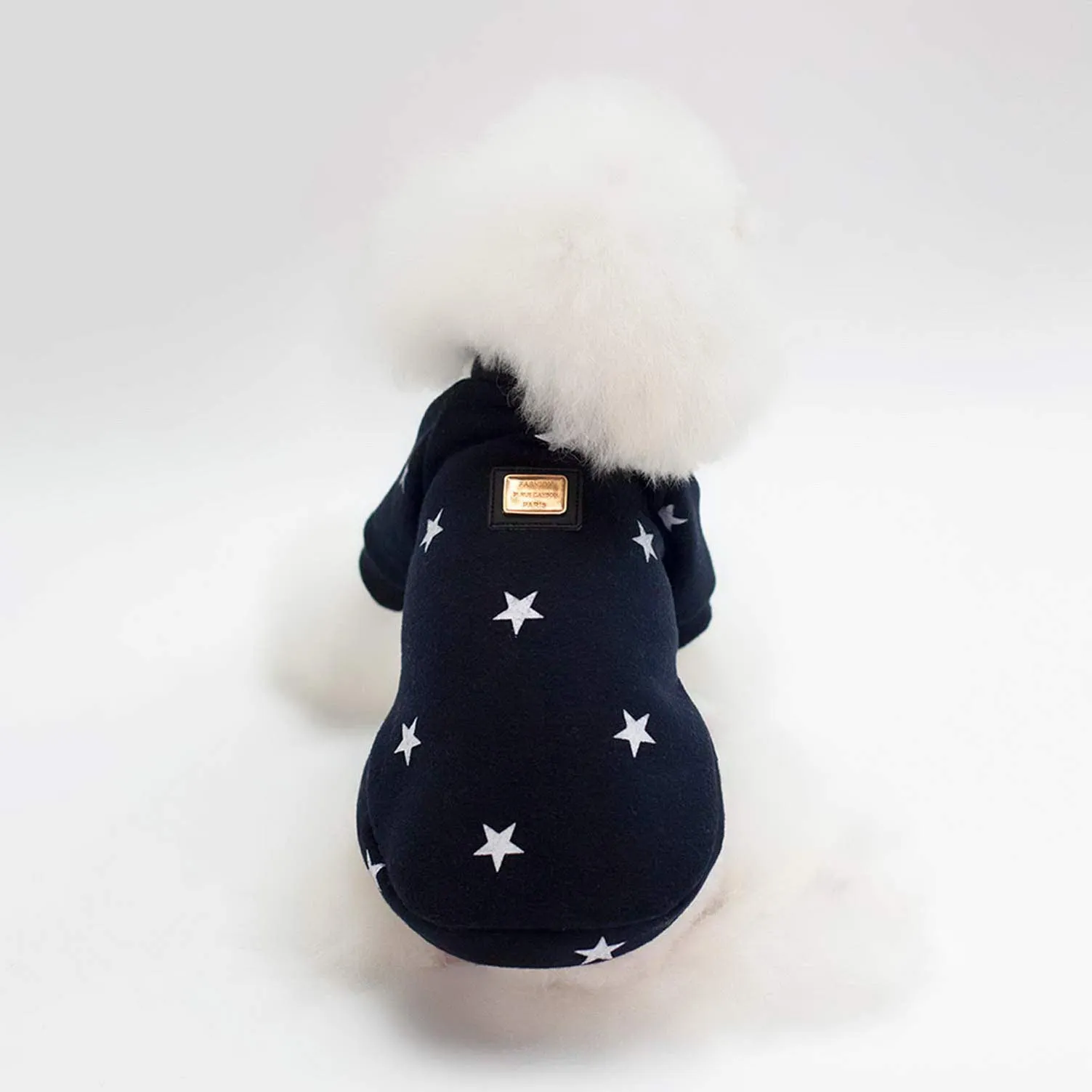 SMALLLEE_LUCKY_STORE - Felpa in pile con stampa a stella per cani di piccola taglia gatti ragazzo ragazza morbido caldo invernale cuccioli chihuahua Yorkie vestiti,blu scuro M - immagine 6