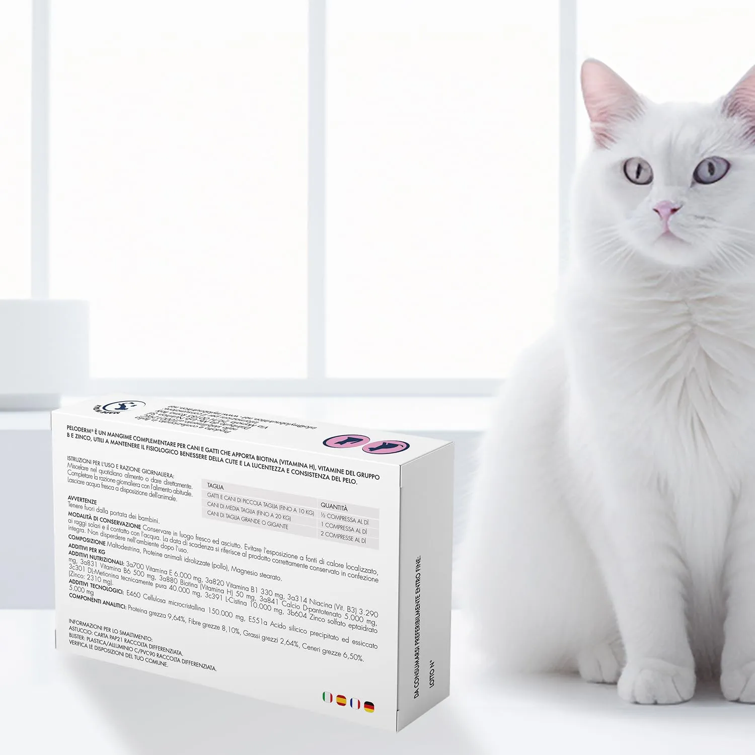 Suprapet Peloderm per Cane e Gatto 30 compresse a base di Biotina, Zinco, Vitamine B, Metionina e Cistina per il Benessere e la lucentezza del Pelo | Mangime Complementare - immagine 5