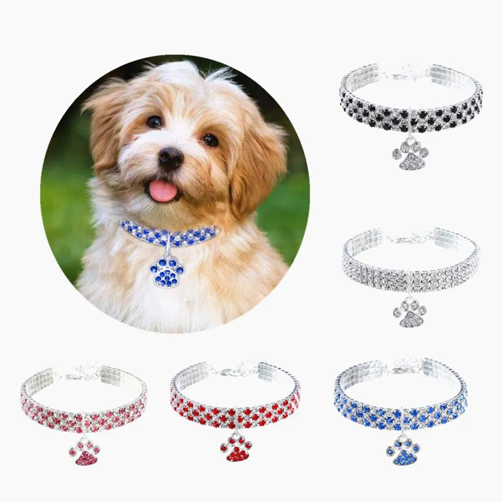 RayMinsino Collare per animali domestici con diamanti, diamante regolabile in cristallo, elastico, per gatti e cani, piccola collana per animali domestici - immagine 5
