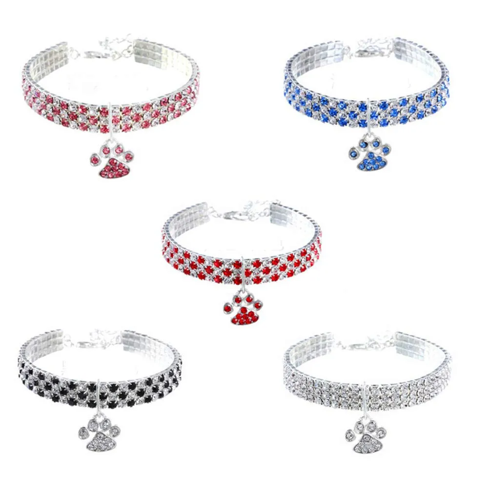 RayMinsino Collare per animali domestici con diamanti, diamante regolabile in cristallo, elastico, per gatti e cani, piccola collana per animali domestici - immagine 6