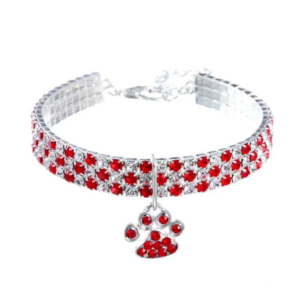 RayMinsino Collare per animali domestici con diamanti, diamante regolabile in cristallo, elastico, per gatti e cani, piccola collana per animali domestici - immagine 1