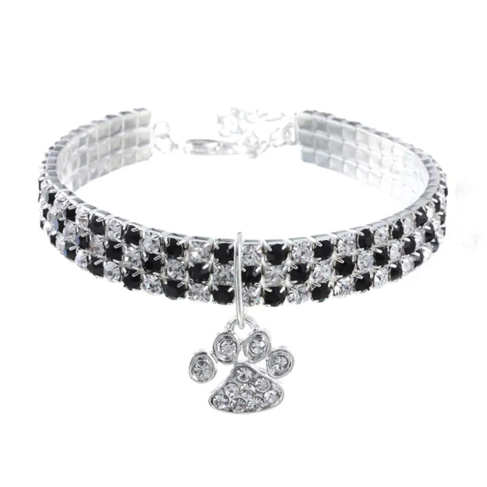 RayMinsino Collare per animali domestici con diamanti, diamante regolabile in cristallo, elastico, per gatti e cani, piccola collana per animali domestici - immagine 1