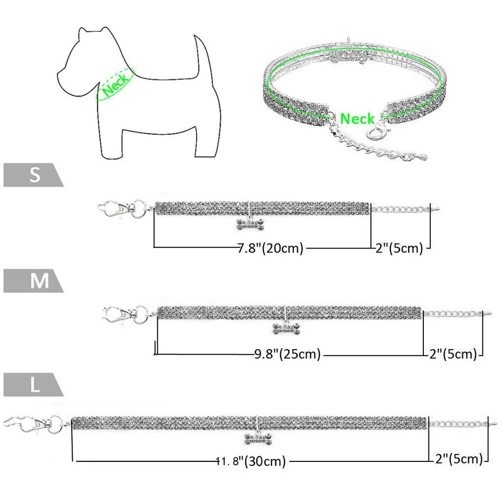 RayMinsino Collare per animali domestici con diamanti, diamante regolabile in cristallo, elastico, per gatti e cani, piccola collana per animali domestici - immagine 2