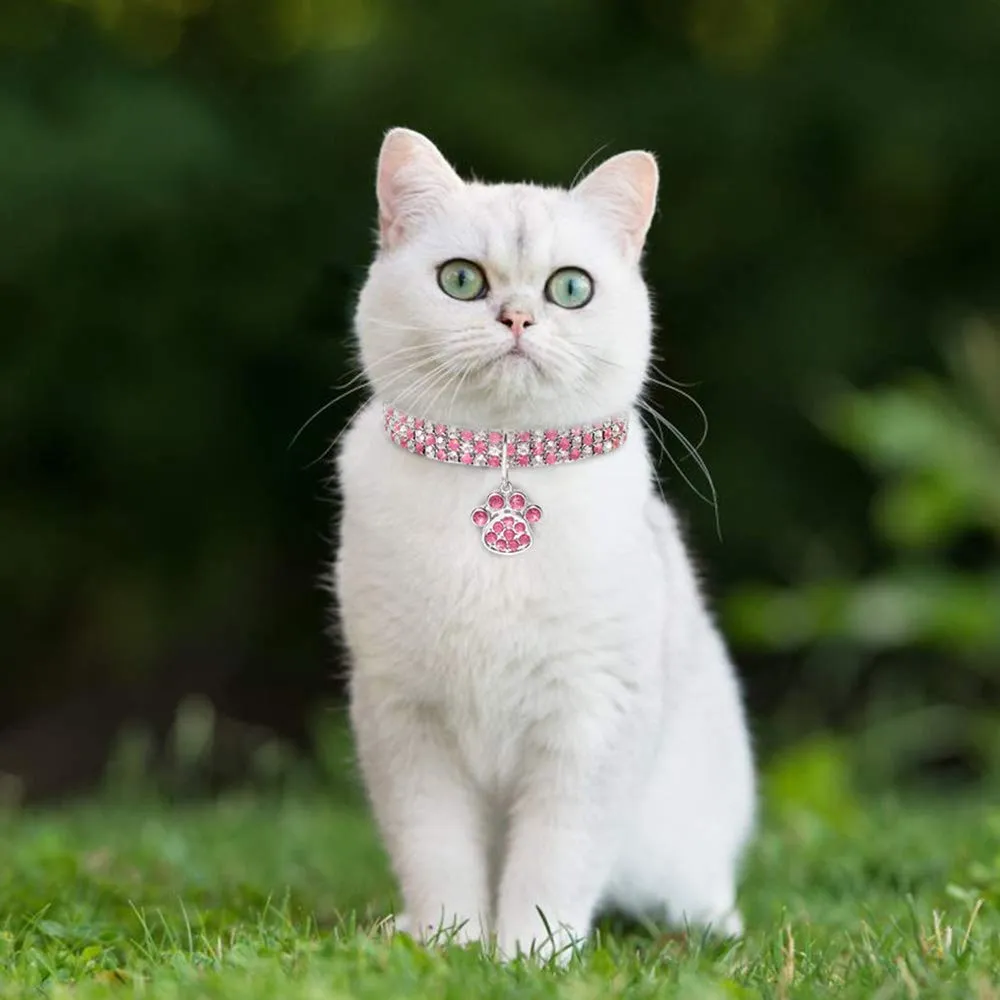 RayMinsino Collare per animali domestici con diamanti, diamante regolabile in cristallo, elastico, per gatti e cani, piccola collana per animali domestici - immagine 2