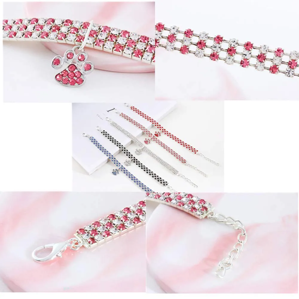 RayMinsino Collare per animali domestici con diamanti, diamante regolabile in cristallo, elastico, per gatti e cani, piccola collana per animali domestici - immagine 7
