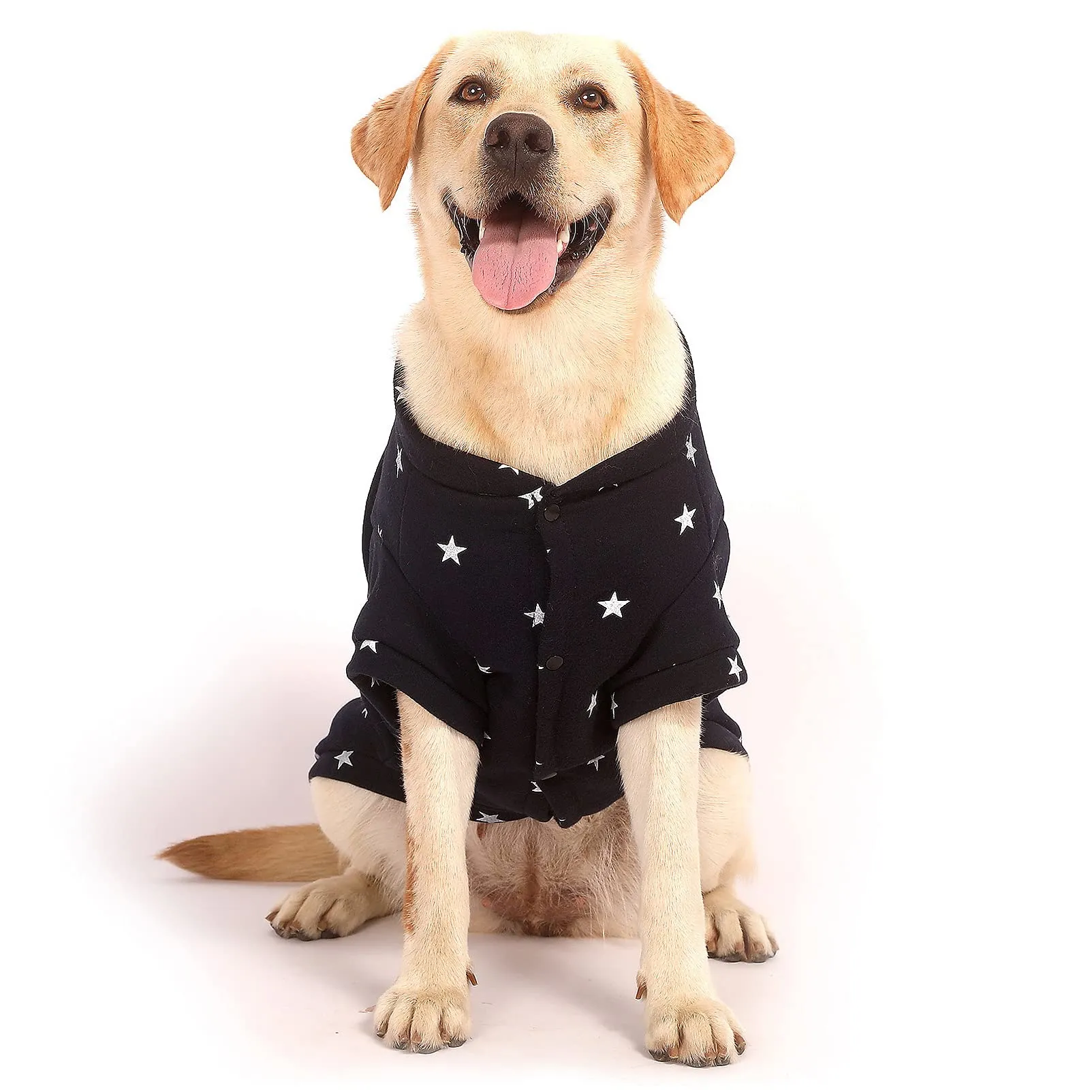 SMALLLEE_LUCKY_STORE - Maglioni in pile con stampa a stella, per cani di taglia media, grande, ragazzo, ragazza, girocollo, morbido e caldo, cappotto invernale per cuccioli, labrador, taglia 4XL blu - immagine 1