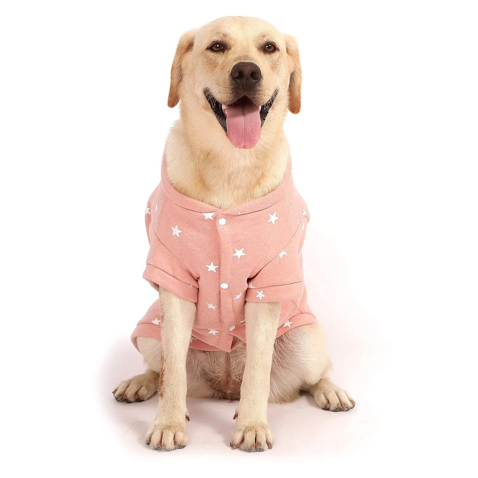 SMALLLEE_LUCKY_STORE - Maglioni in pile con stampa a stella, per cani di taglia media, grande, ragazzo, ragazza, girocollo, morbido e caldo, cappotto invernale per cuccioli, labrador, taglia 4XL rosa - immagine 1