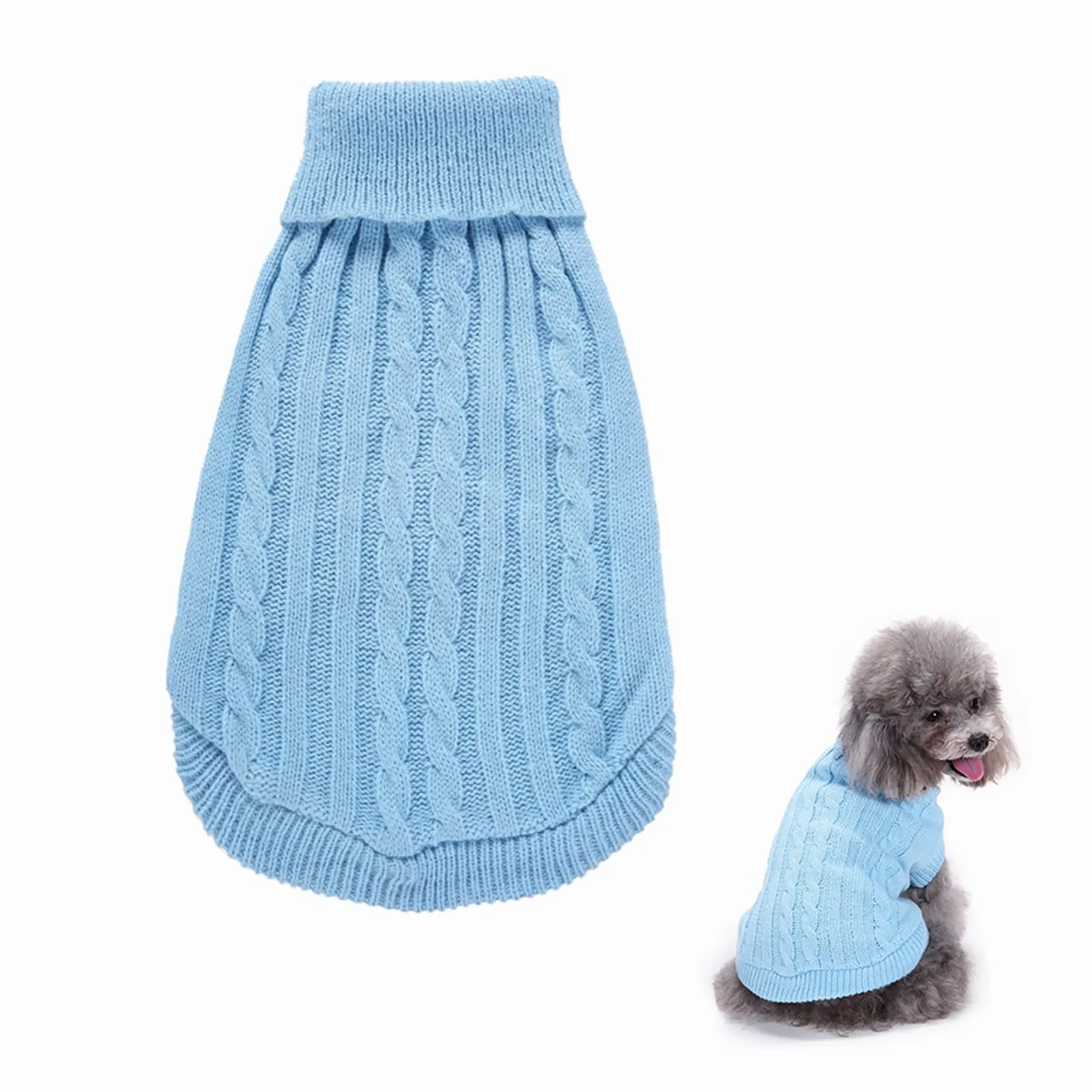 Pet Cat Dog Maglione Invernale per Cani e Gattini, Giacca Gilet Caldo a Collo Alto - immagine 1