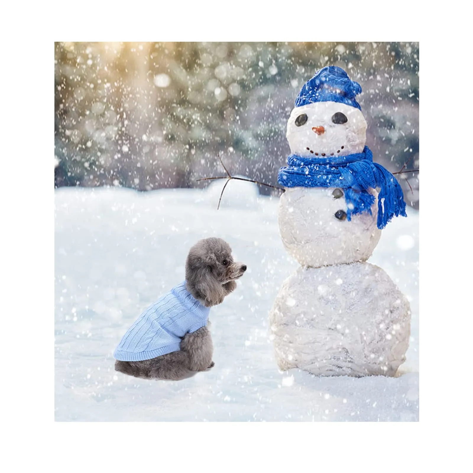 Pet Cat Dog Maglione Invernale per Cani e Gattini, Giacca Gilet Caldo a Collo Alto - immagine 7
