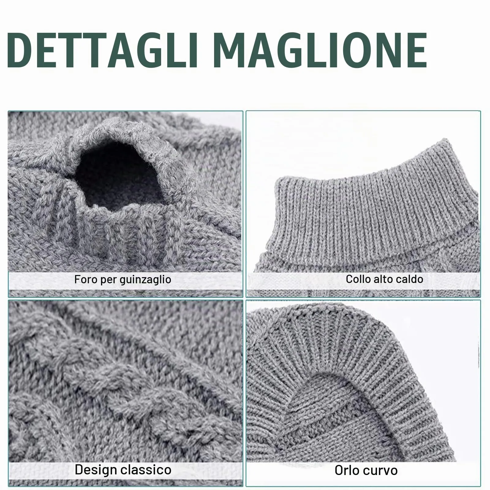 Pet Cat Dog Maglione Invernale per Cani e Gattini, Giacca Gilet Caldo a Collo Alto - immagine 4