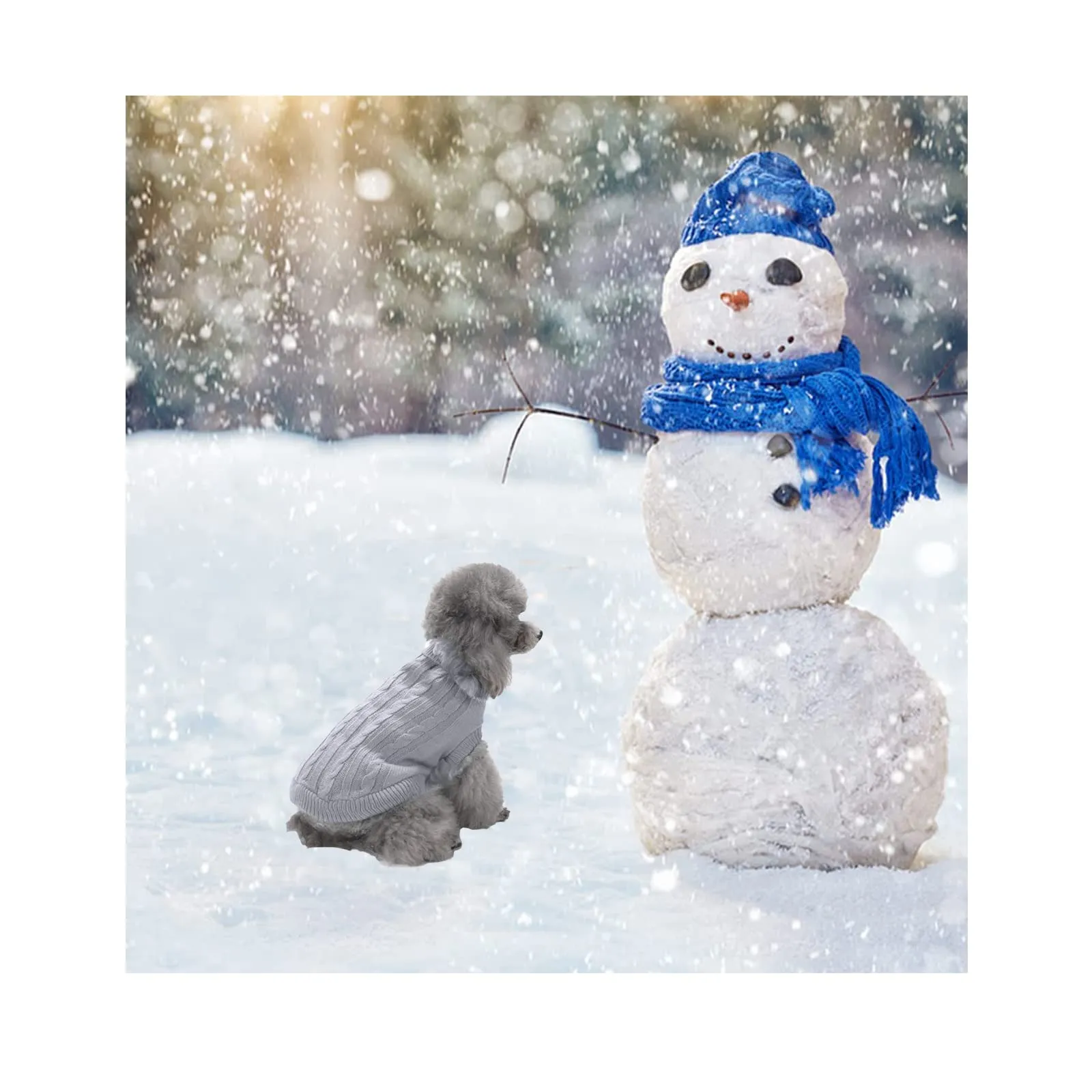 Pet Cat Dog Maglione Invernale per Cani e Gattini, Giacca Gilet Caldo a Collo Alto - immagine 7