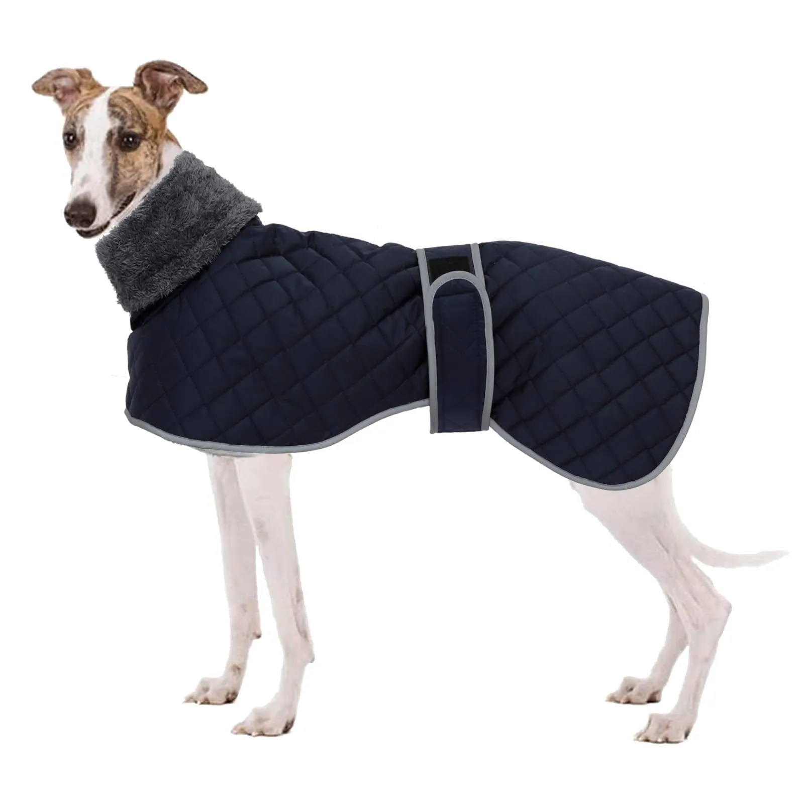 Geyecete Invernale Cappotto per cane,Cappotto levrieri Impermeabile, Calda Giacca Whippet,Pullover per cane con Foro per Imbracatura , Cappotto Cane taglia grande/Medio-Blu-XXL - immagine 1