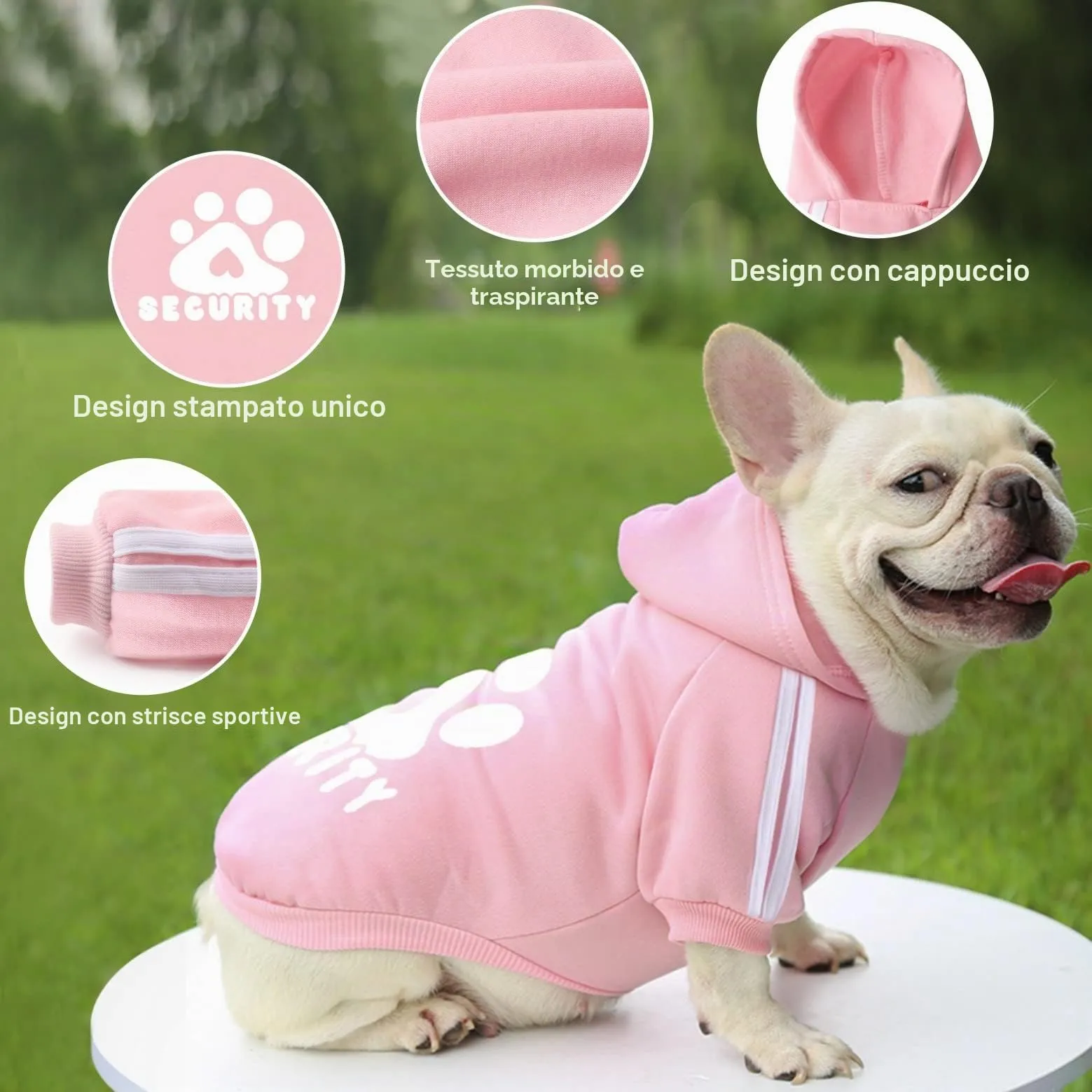 Dolahovy Felpa con cappuccio per cani Abbigliamento per animali domestici Morbida Maglia per cani Maglioni Costumi autunno inverno per cani di piccola taglia Gatti Chihuahua Teddy - immagine 4