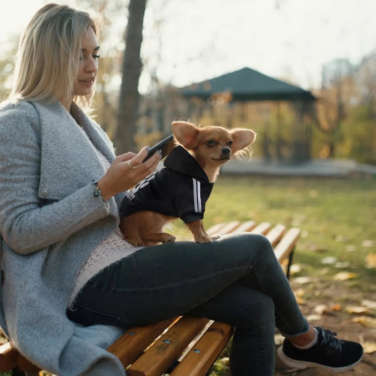 Dolahovy Felpa con cappuccio per cani Abbigliamento per animali domestici Morbida Maglia per cani Maglioni Costumi autunno inverno per cani di piccola taglia Gatti Chihuahua Teddy - immagine 2