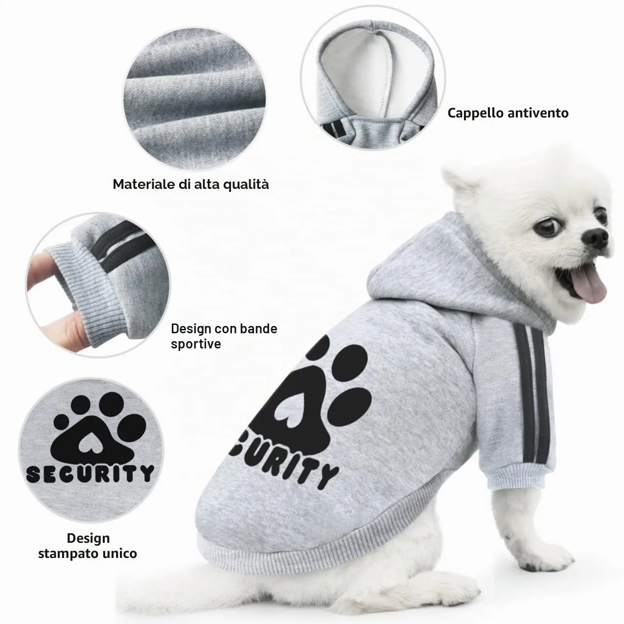 Dolahovy Felpa con cappuccio per cani Abbigliamento per animali domestici Morbida Maglia per cani Maglioni Costumi autunno inverno per cani di piccola taglia Gatti Chihuahua Teddy - immagine 4