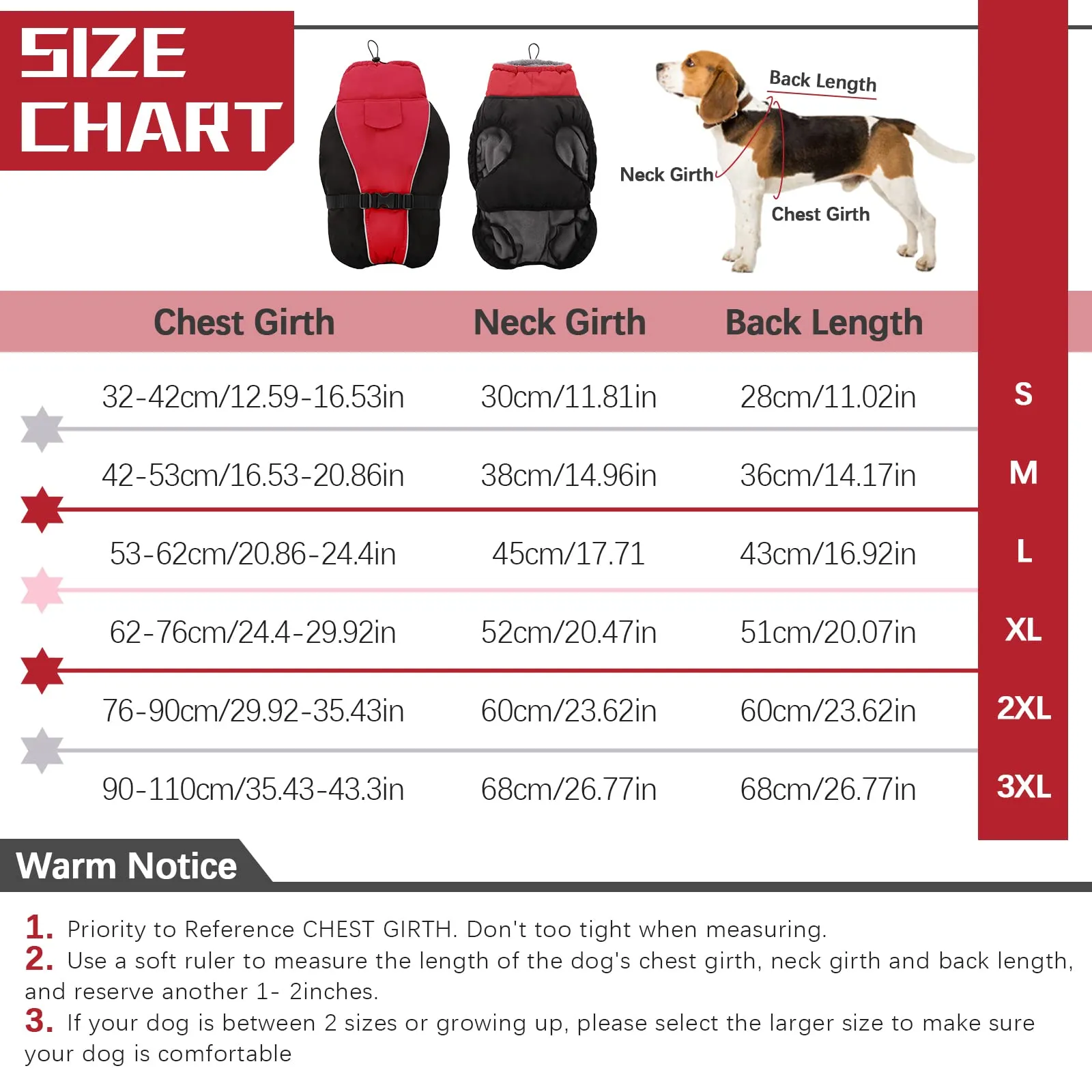 Hjyokuso Cappotto per Cani Impermeabile, Giacca Invernale Calda e Antivento, Abbigliamento Completo per Cani di Taglia Piccola e Media Con Striscia Riflettente - immagine 2