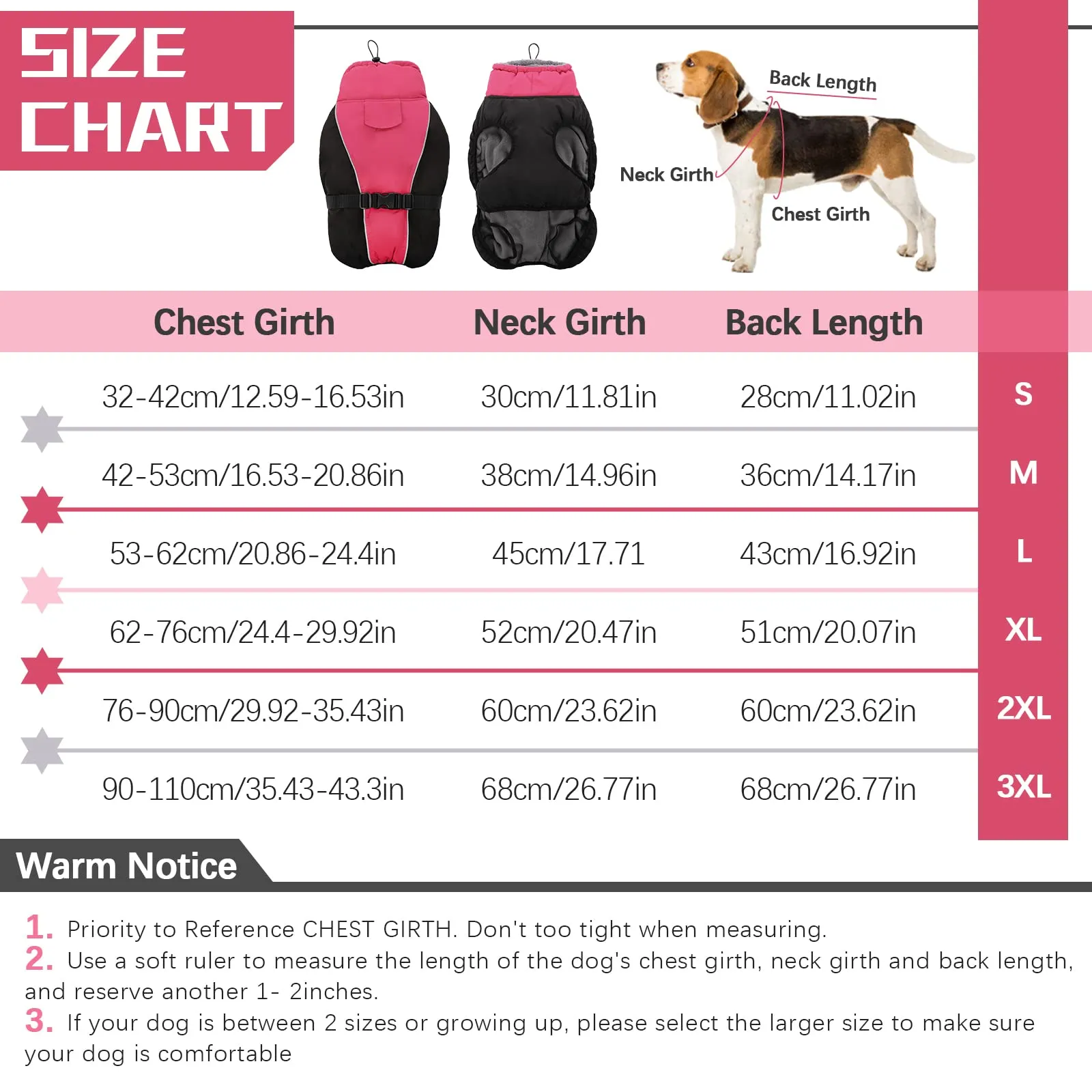 Hjyokuso Cappotto per cani impermeabile Giacca invernale calda, Giacca per cani antivento Abbigliamento per cani Completo per cani di taglia piccola di taglia media Con Striscia Riflettente - immagine 2