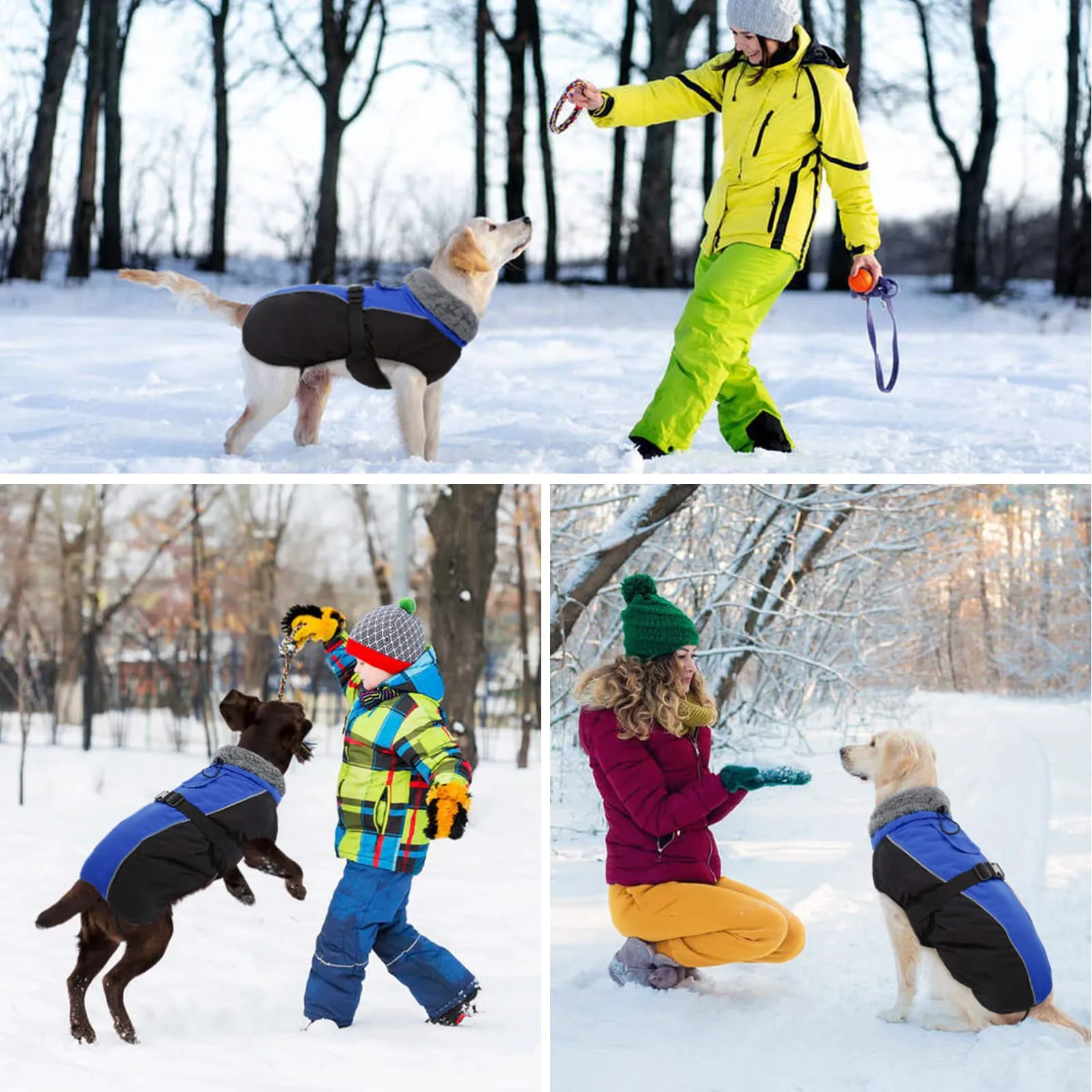 Hjyokuso Cappotto per cani impermeabile Giacca invernale calda, Giacca per cani antivento Abbigliamento per cani Completo per cani di taglia piccola di taglia media Con Striscia Riflettente - immagine 7