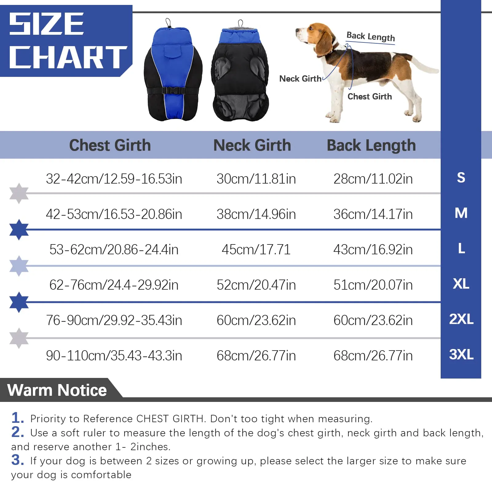 Hjyokuso Cappotto per cani impermeabile Giacca invernale calda, Giacca per cani antivento Abbigliamento per cani Completo per cani di taglia piccola di taglia media Con Striscia Riflettente - immagine 2