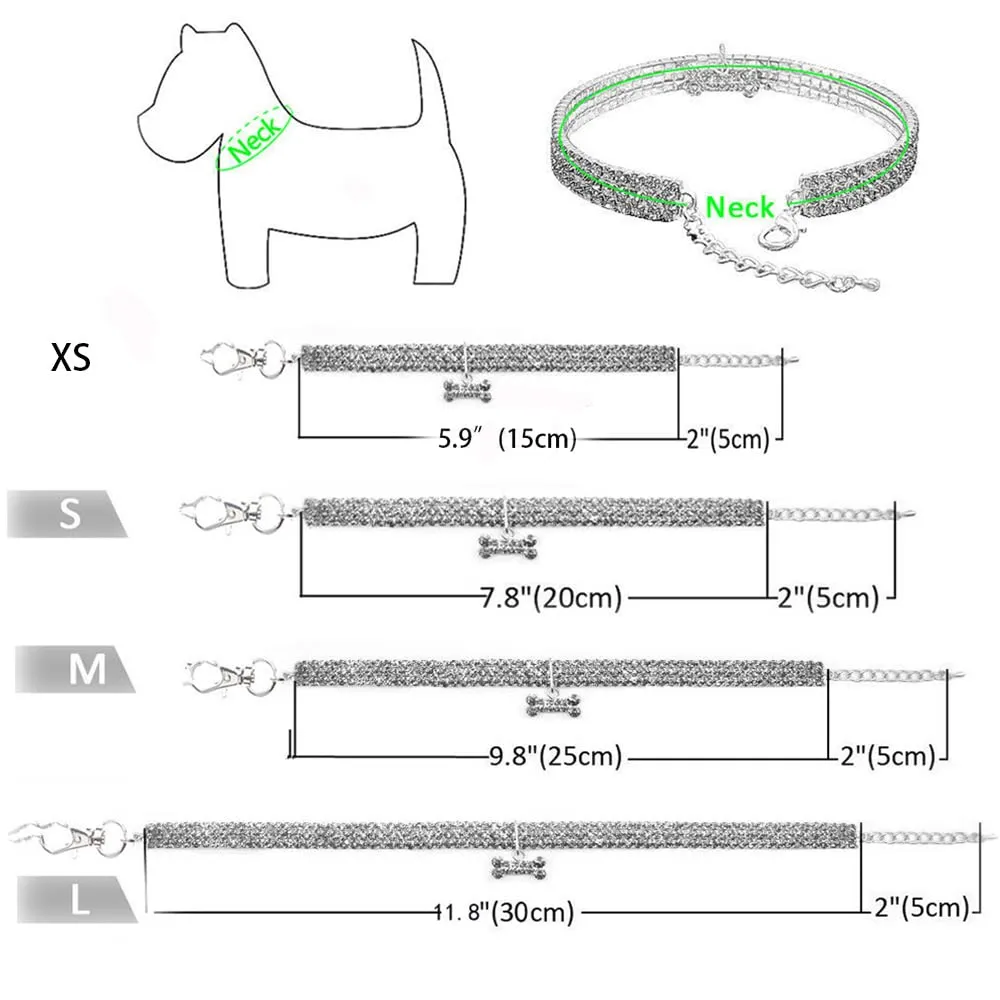 RayMinsino Collare per Animali con Diamanti, Regolabile, Collana di Cristallo con Diamanti, Pendente a Forma di Cuore e Zampa, Gioiello per Gatti e Cani - immagine 4
