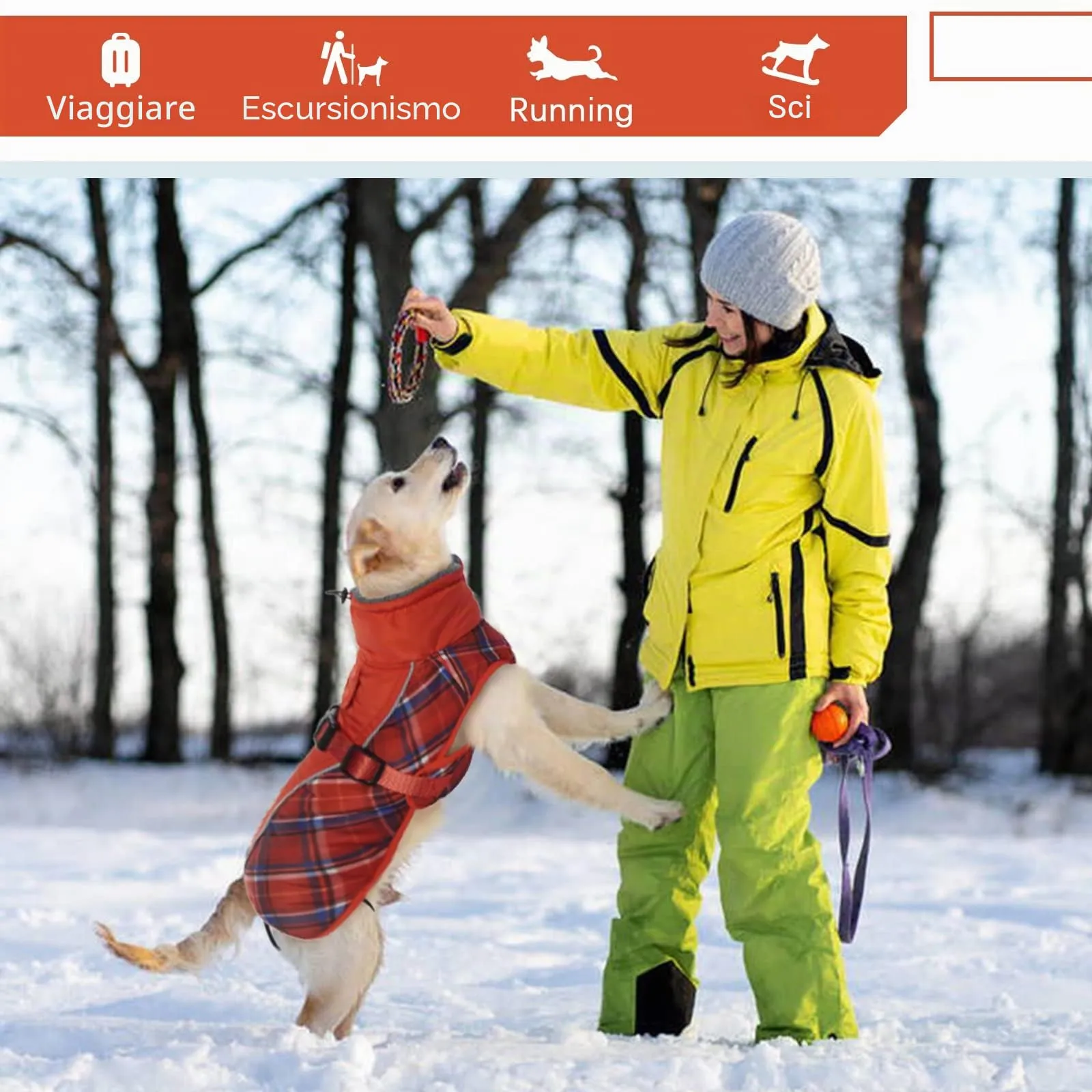 Hjyokuso Cappotto per cani impermeabile Giacca invernale calda, Giacca per cani antivento Abbigliamento per cani Completo per cani di taglia piccola di taglia media Con Striscia Riflettente - immagine 6