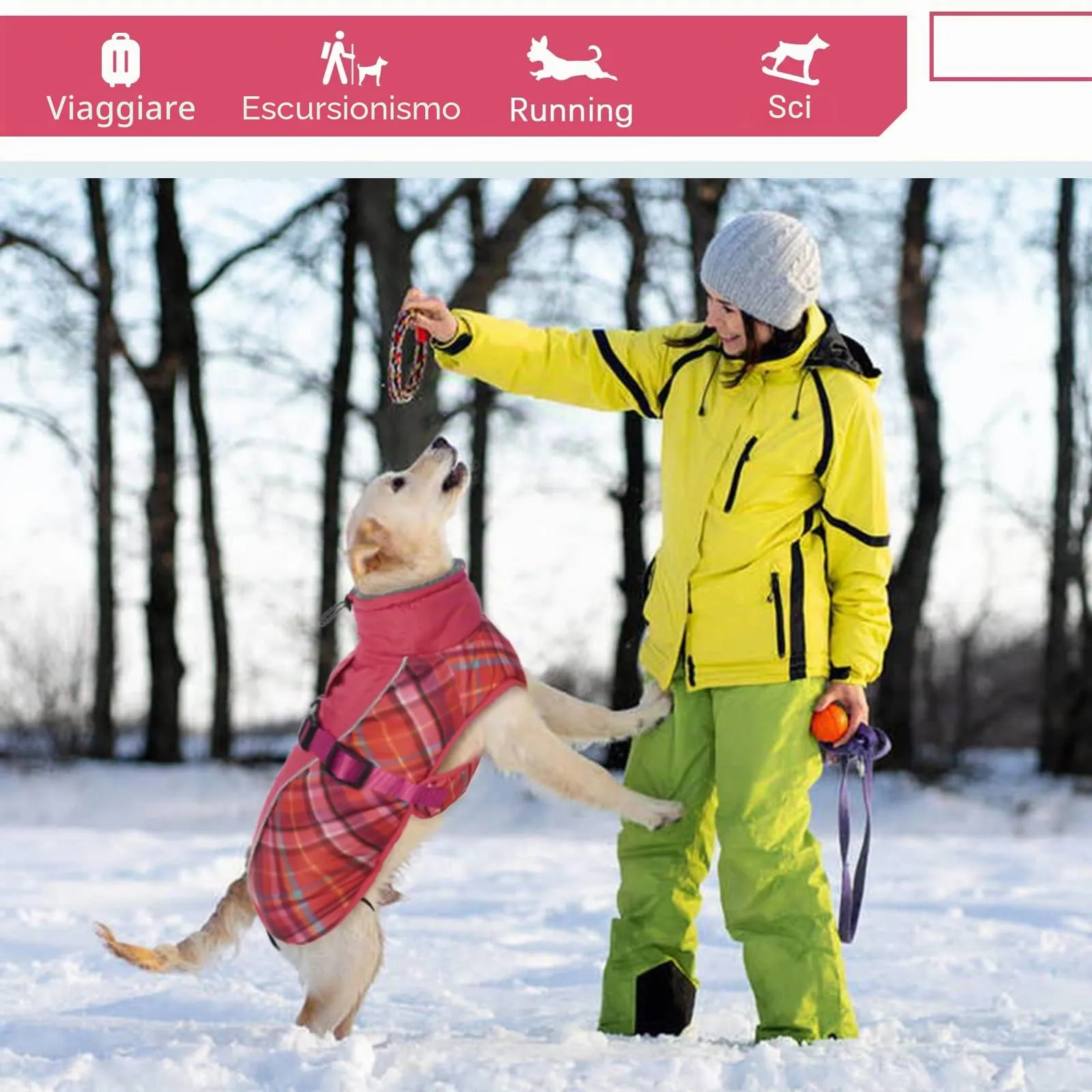Hjyokuso Cappotto per cani impermeabile Giacca invernale calda, Giacca per cani antivento Abbigliamento per cani Completo per cani di taglia piccola di taglia media Con Striscia Riflettente - immagine 6