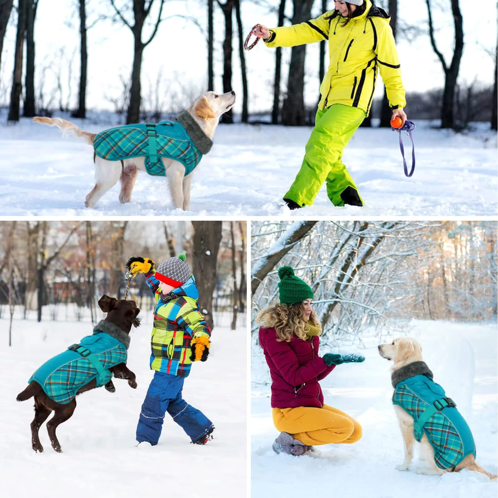 Hjyokuso Cappotto per Cani Impermeabile, Giacca Invernale Calda e Antivento, Abbigliamento Completo per Cani di Taglia Piccola e Media Con Striscia Riflettente - immagine 7