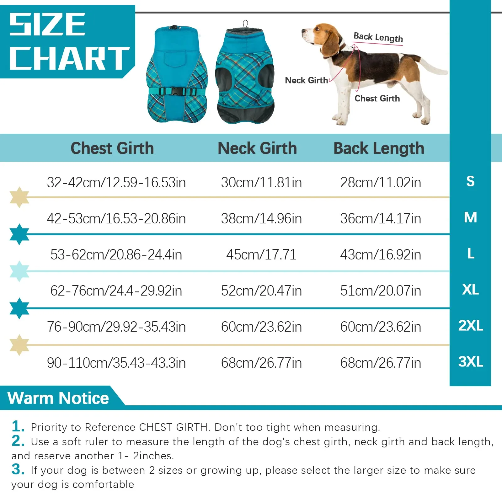 Hjyokuso Cappotto per cani impermeabile Giacca invernale calda, Giacca per cani antivento Abbigliamento per cani Completo per cani di taglia piccola di taglia media Con Striscia Riflettente - immagine 2