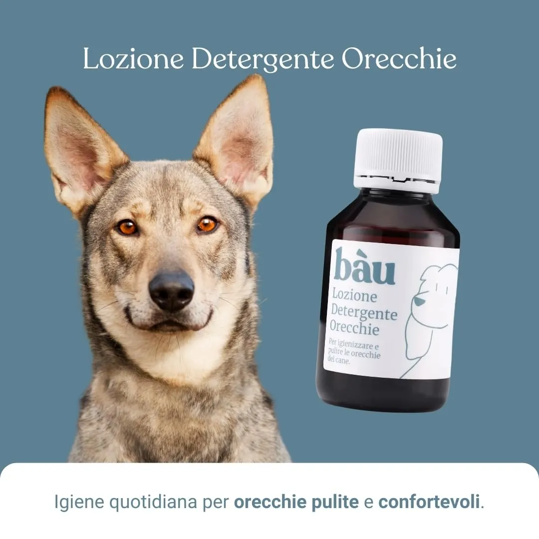 Bau Pulizia Orecchie Cane Delicata con Aloe Vera, Camomilla e Calendula – Detergente Orecchie Cane Rimuove Cerume e Impurità – Riduce Pruriti e Cattivi Odori - immagine 4