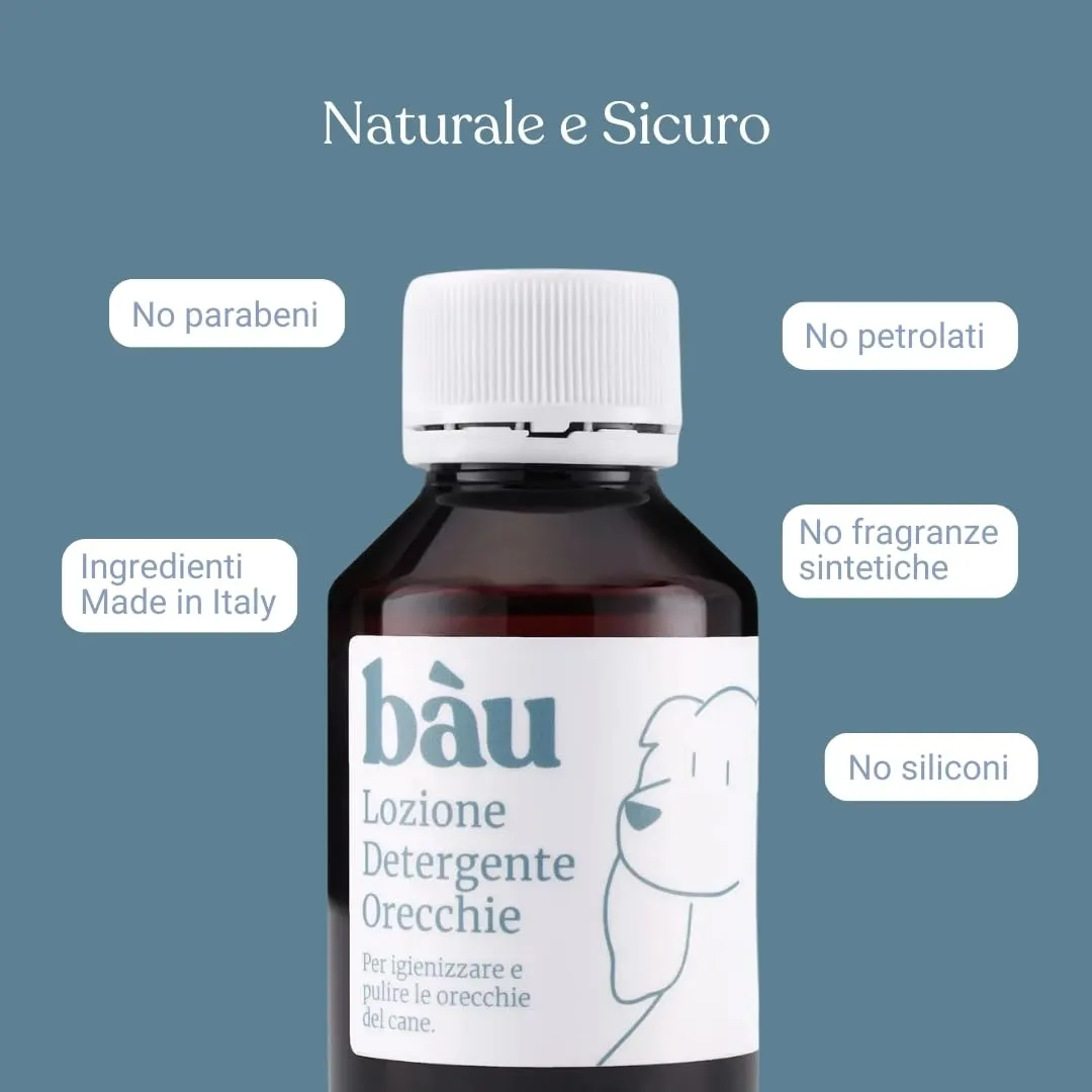 Bau Pulizia Orecchie Cane Delicata con Aloe Vera, Camomilla e Calendula – Detergente Orecchie Cane Rimuove Cerume e Impurità – Riduce Pruriti e Cattivi Odori - immagine 6