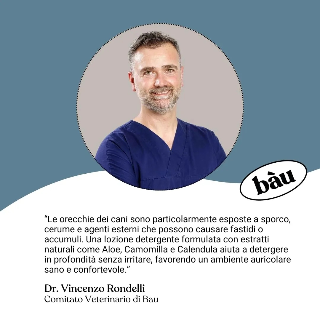 Bau Pulizia Orecchie Cane Delicata con Aloe Vera, Camomilla e Calendula – Detergente Orecchie Cane Rimuove Cerume e Impurità – Riduce Pruriti e Cattivi Odori - immagine 8