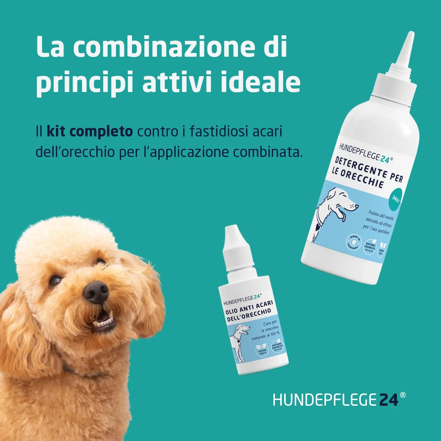 Hundepflege24 detergente Auricolare Cane ACUTO - Detergente Extra Forte per Le Orecchie del Cane Contro infiammazioni & infezioni - Pulizia Orecchie Cane/Gocce Orecchie Cani e Gatti 250ml - immagine 6